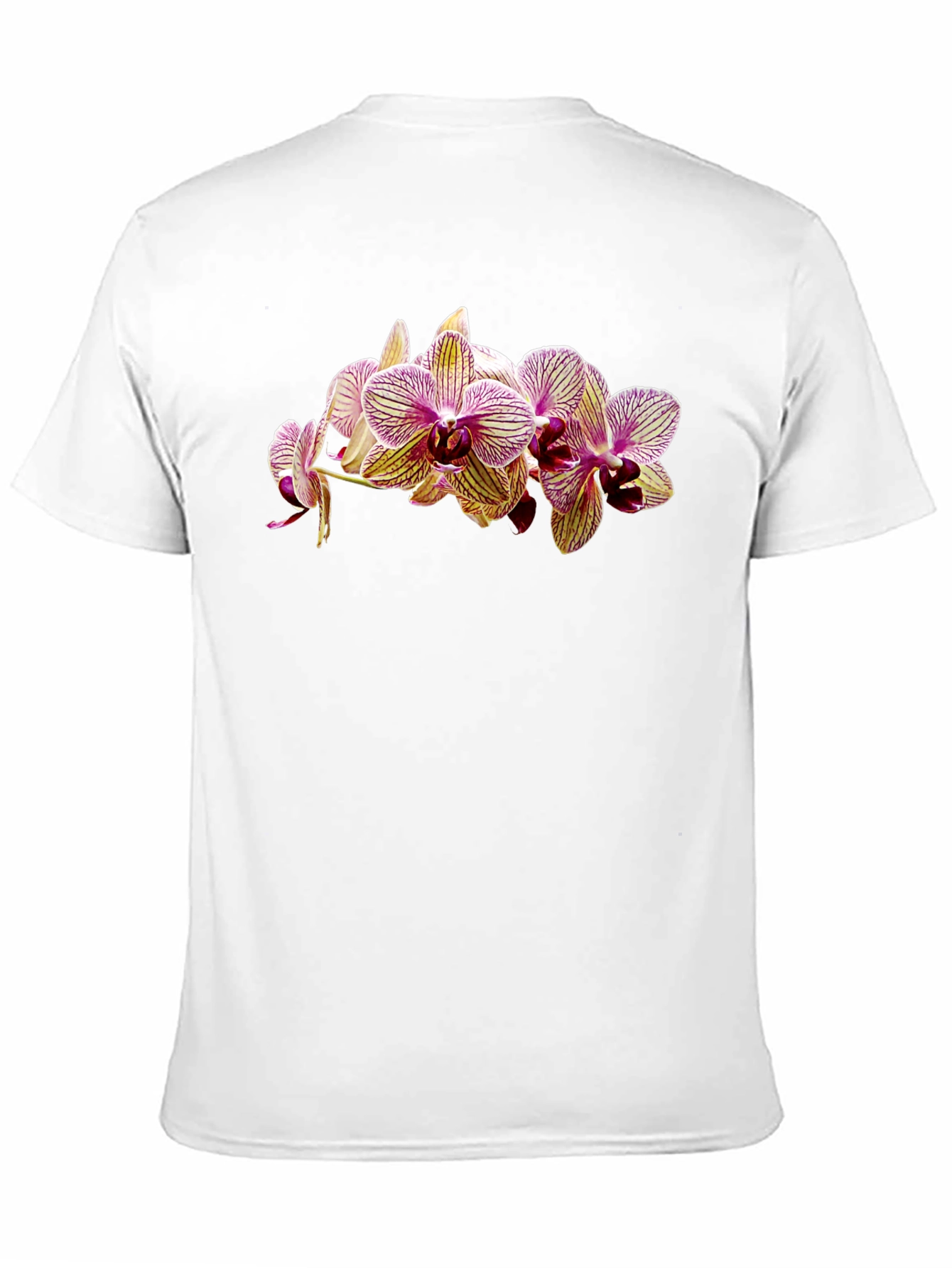 Floral Orchid Print Black T-Shirt