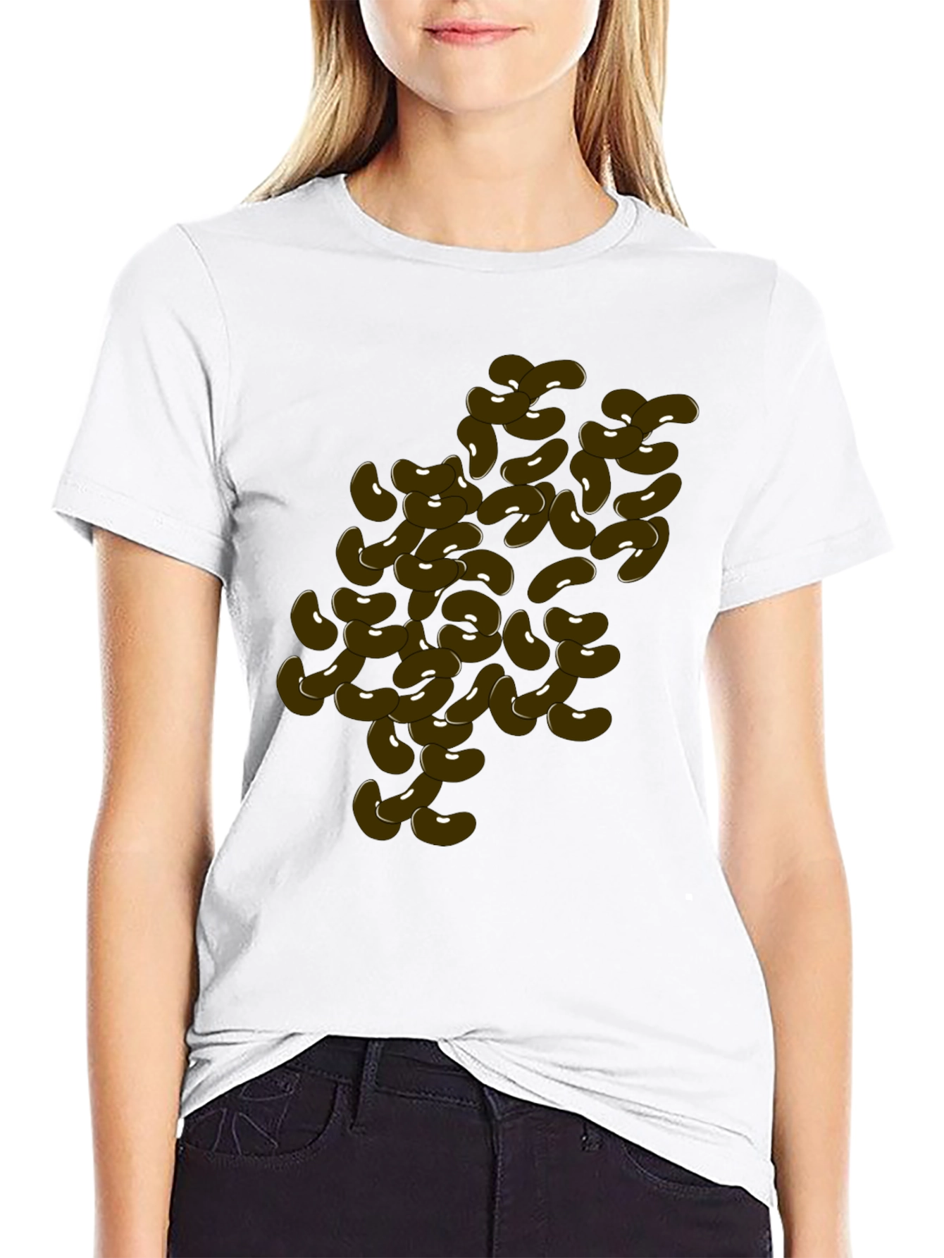 Funny Bean Graphic Black T-Shirt