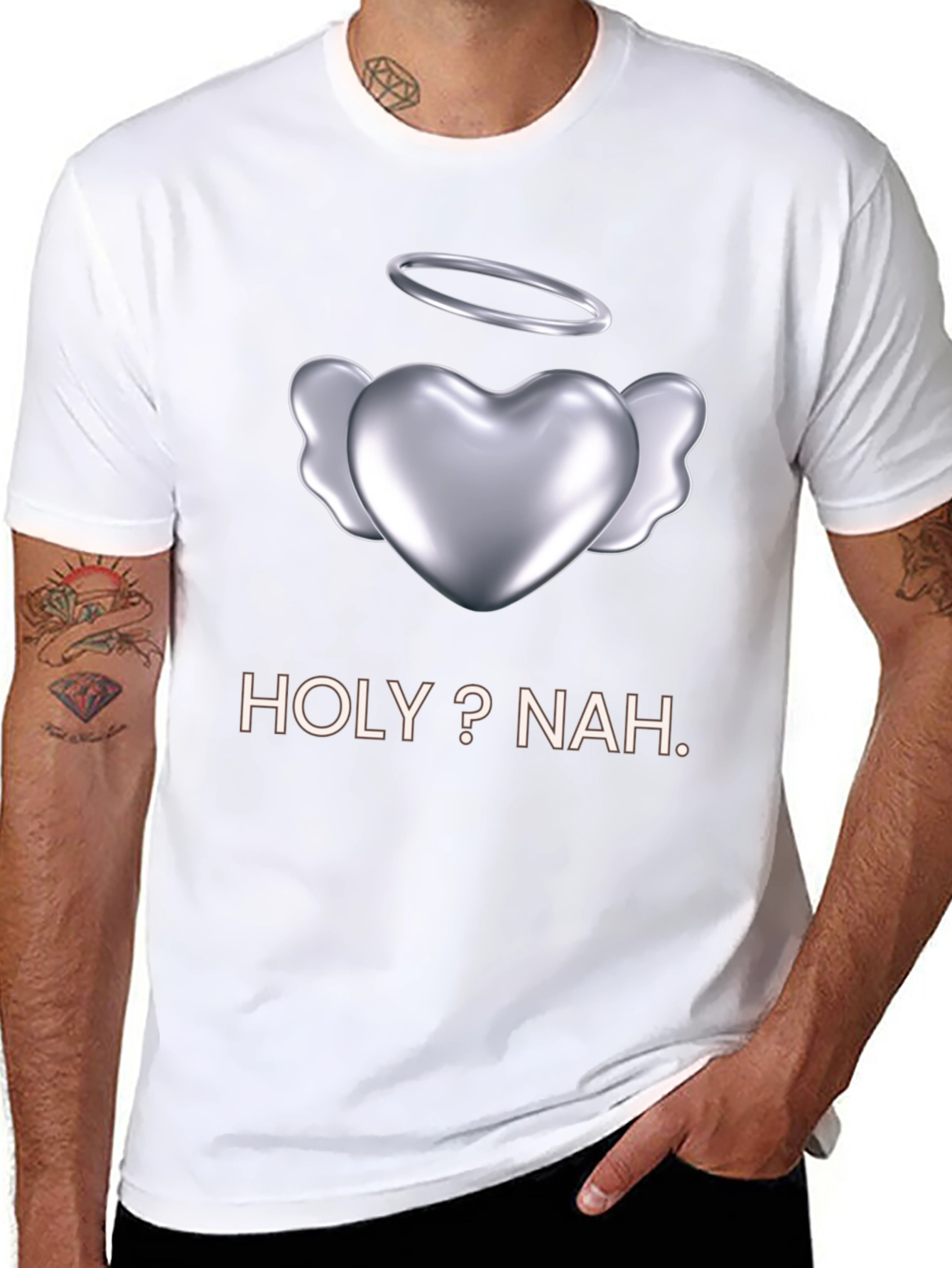 Holy? Nah Graphic Tee - Edgy Humor T-Shirt