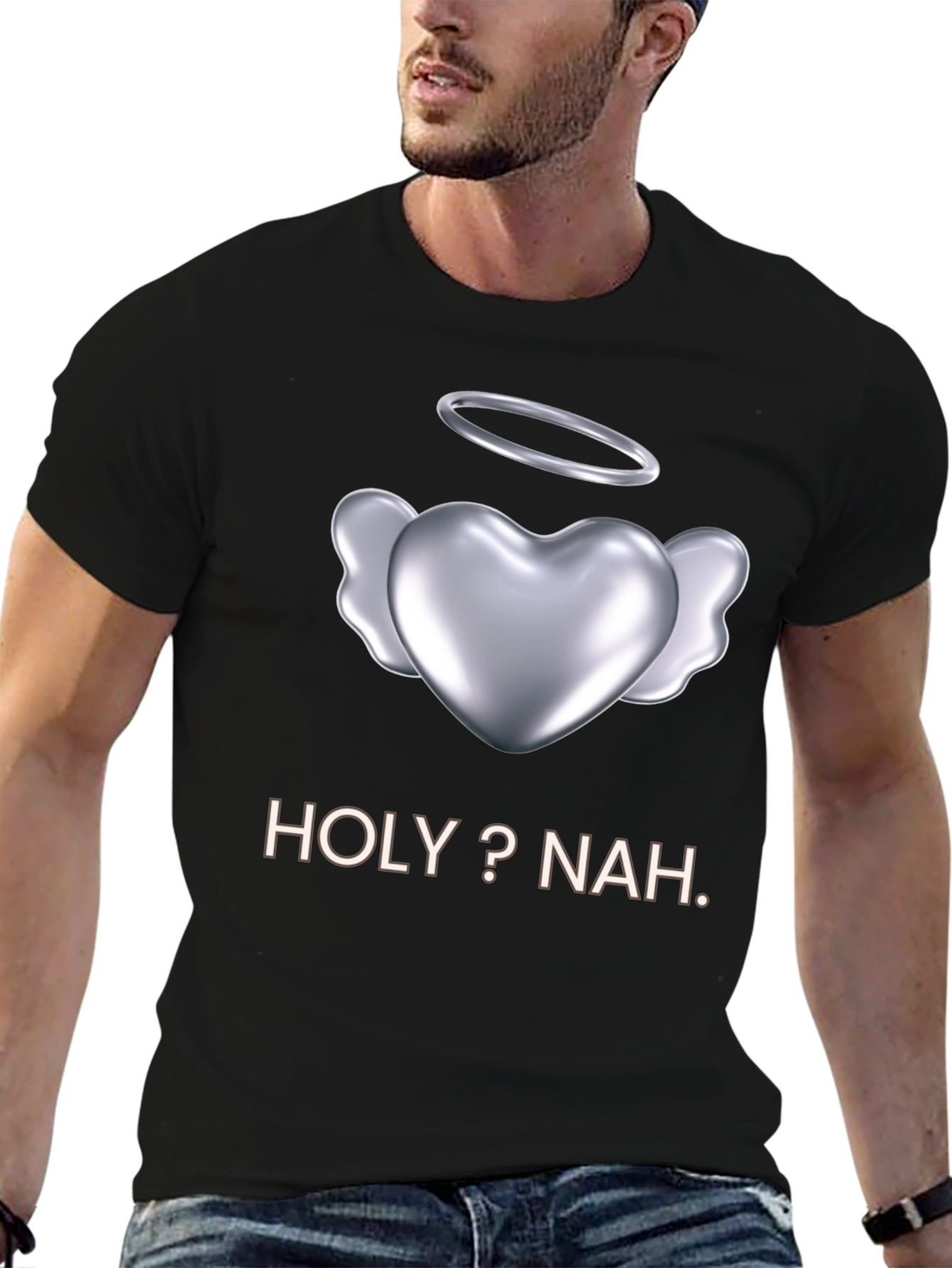 Holy? Nah Graphic Tee - Edgy Humor T-Shirt