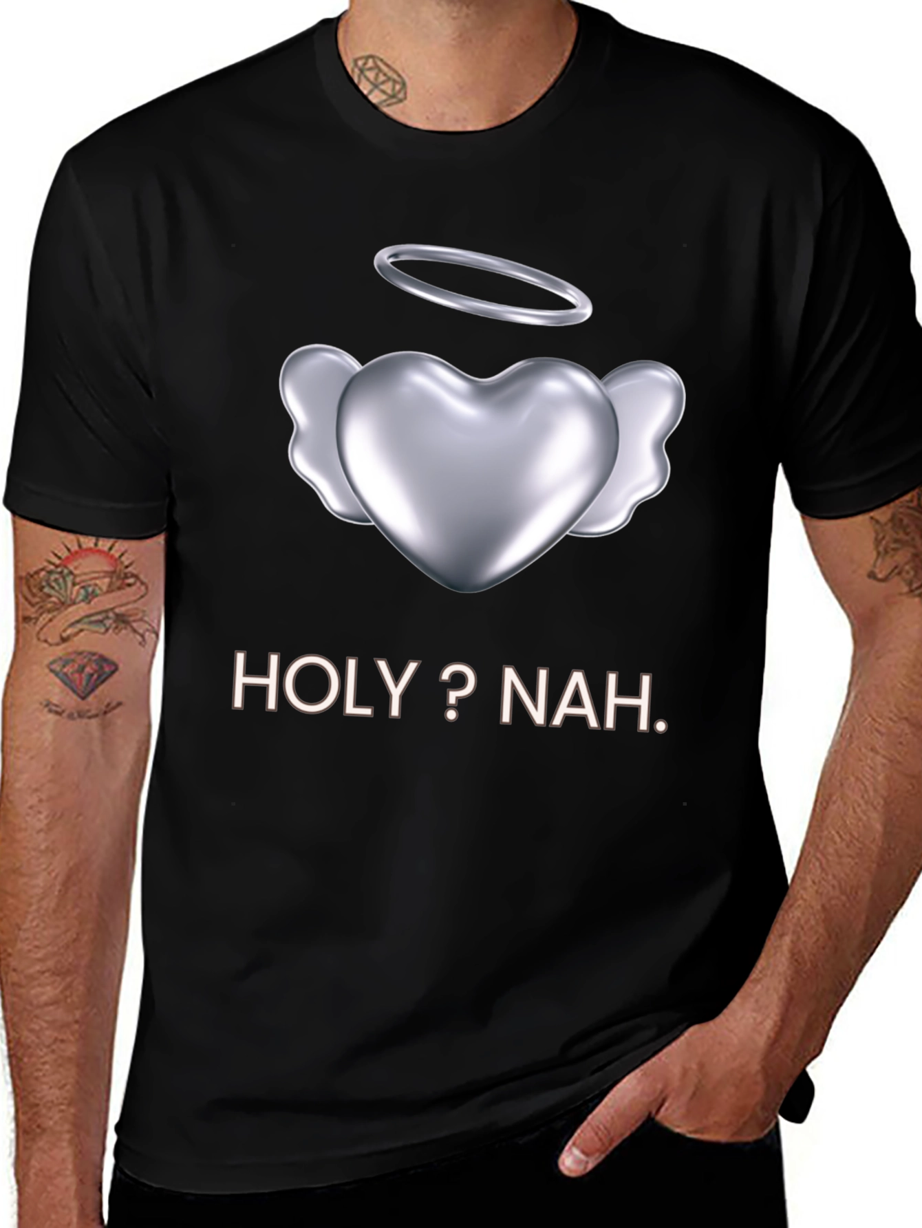 Holy? Nah Graphic Tee - Edgy Humor T-Shirt