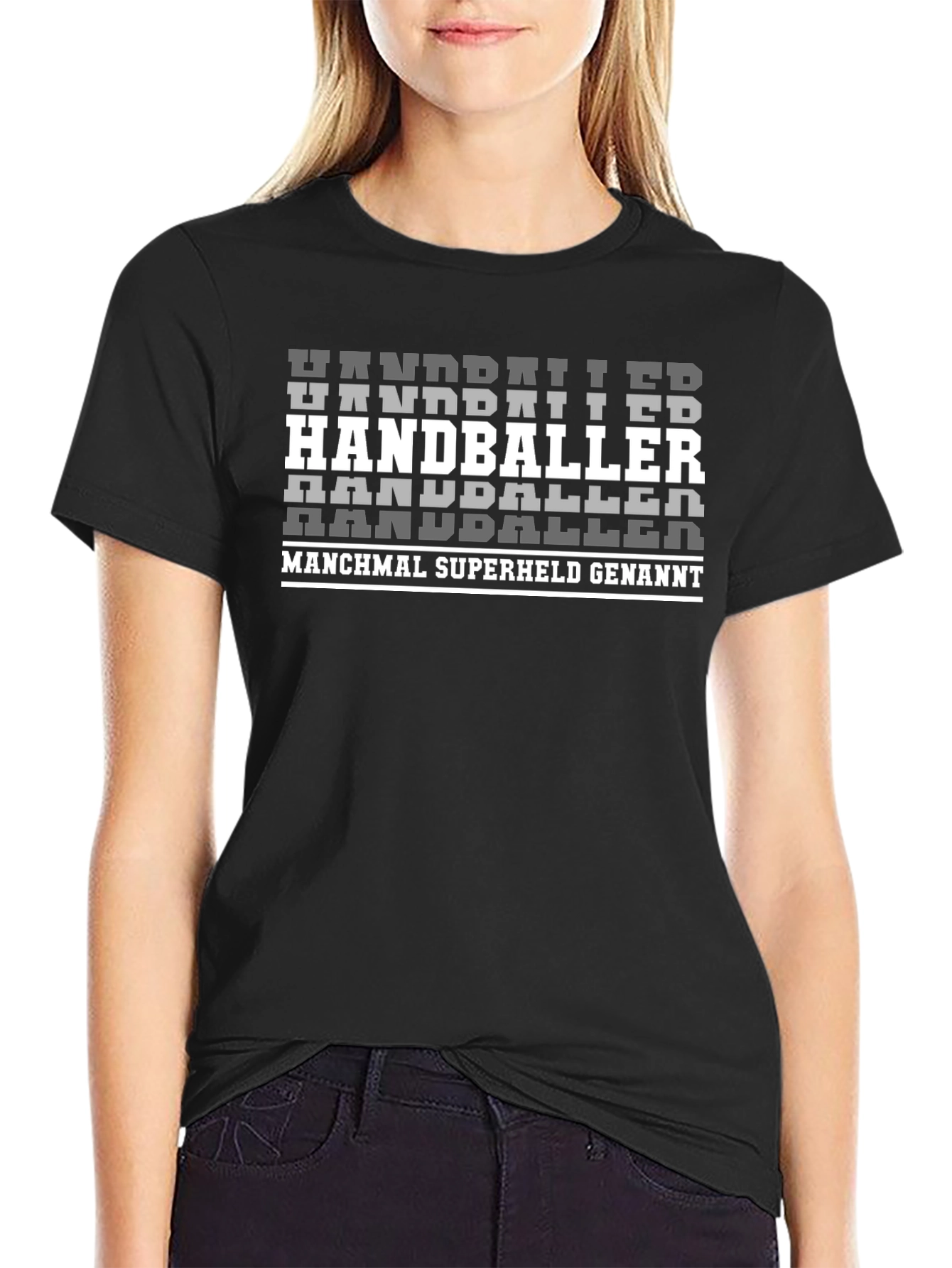 Handballer Superhero T-Shirt - Black Graphic Tee