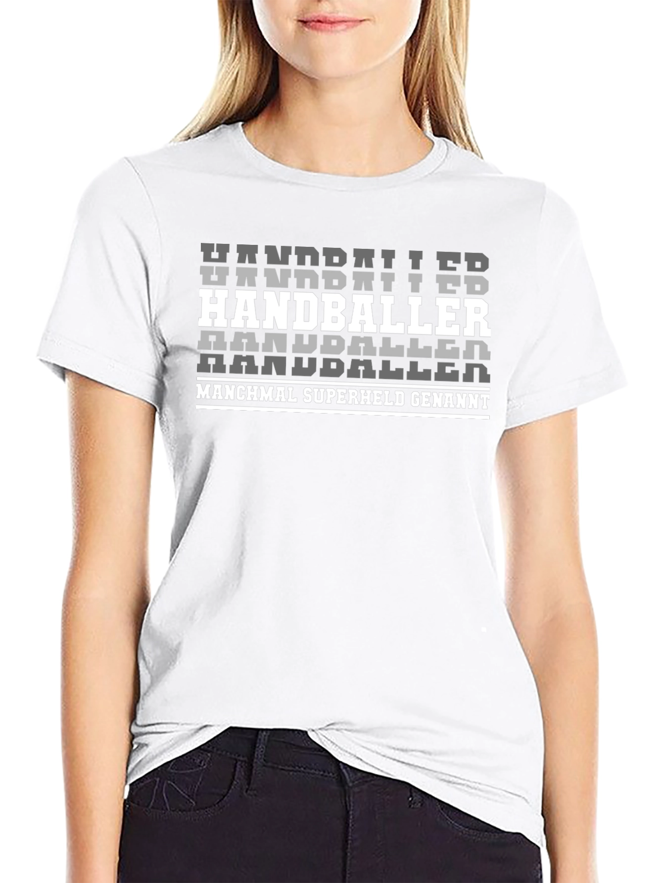 Handballer Superhero T-Shirt - Black Graphic Tee