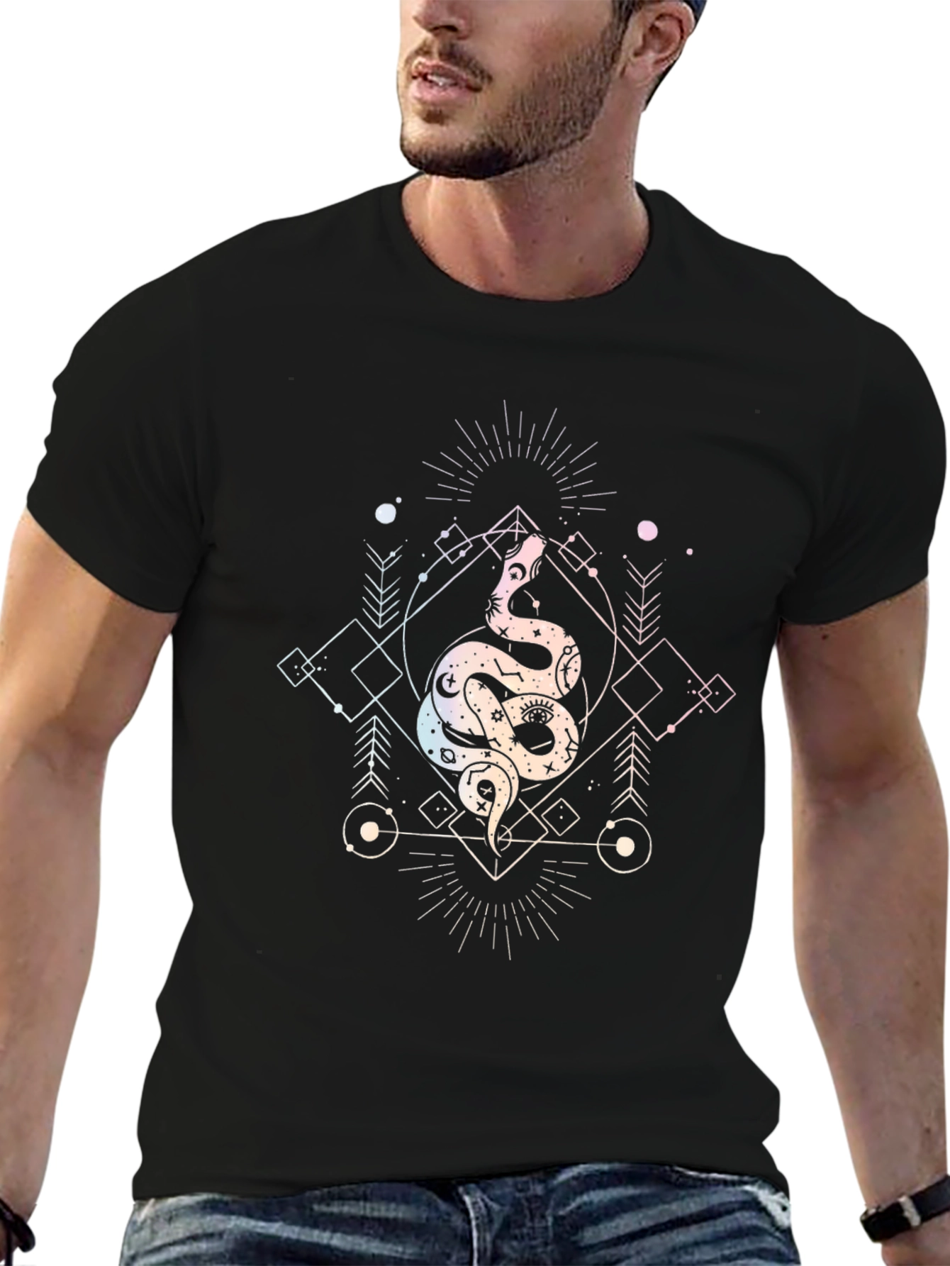 Mystic Snake Graphic T-Shirt - Black