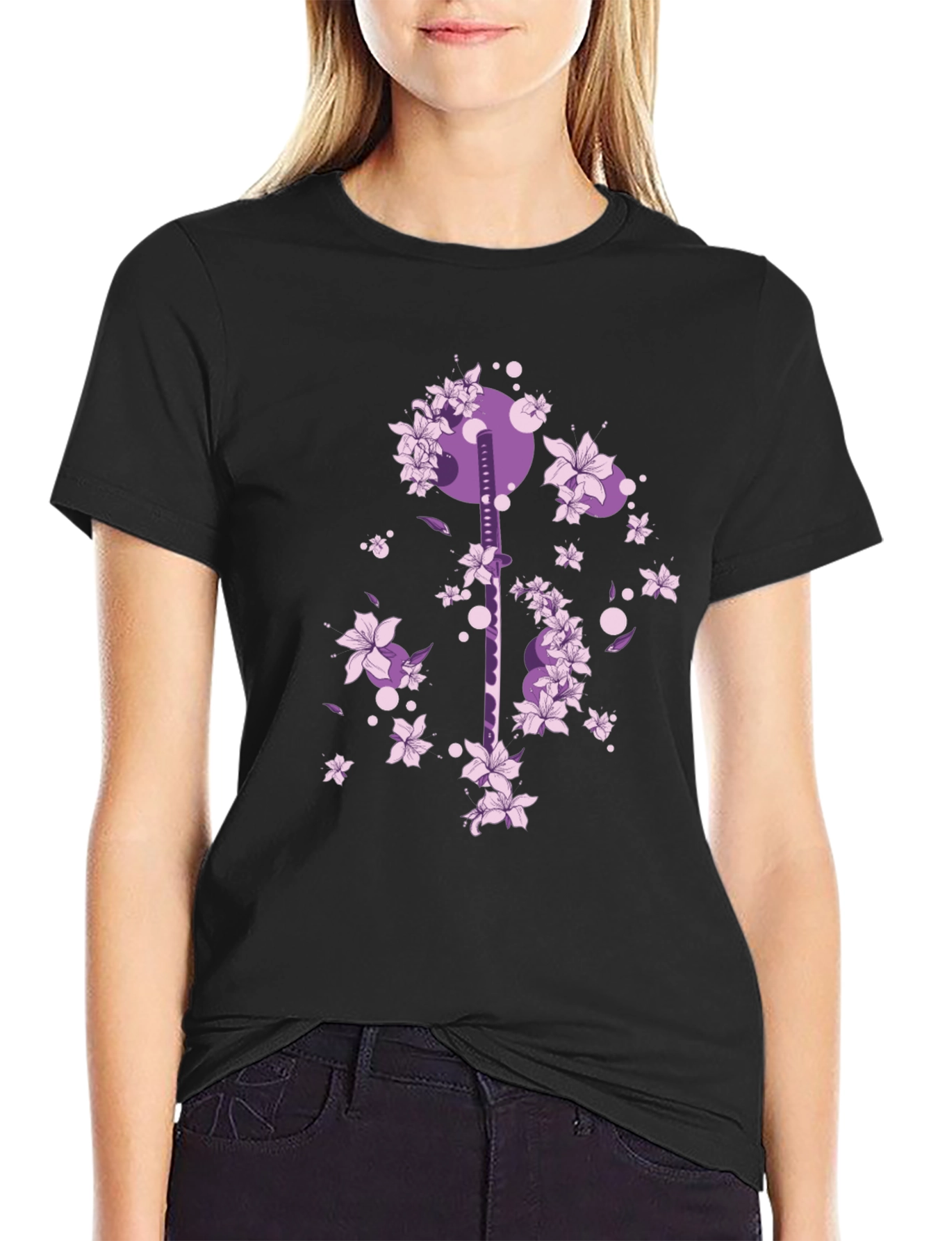 Katana & Cherry Blossom Graphic Tee