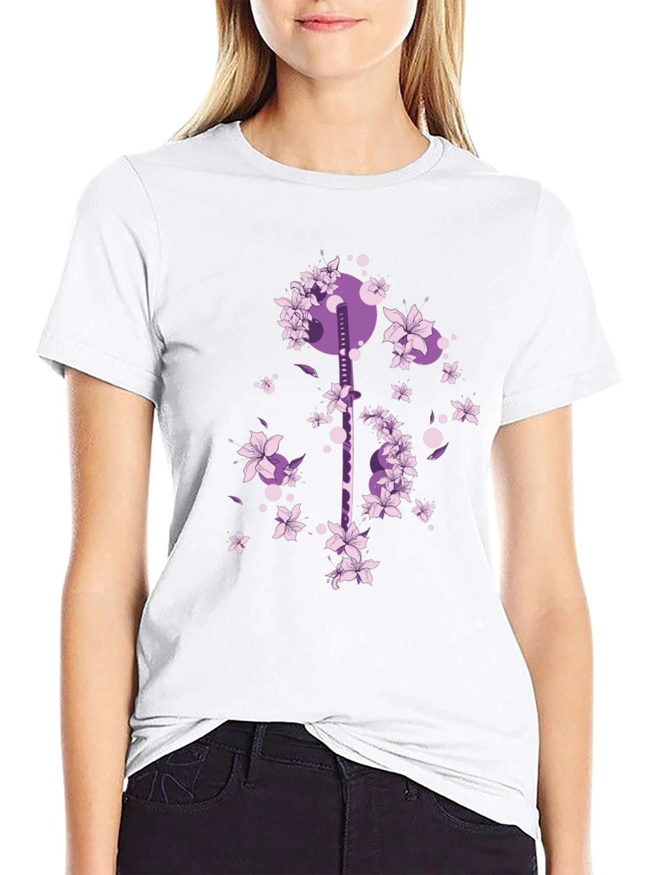 Katana & Cherry Blossom Graphic Tee