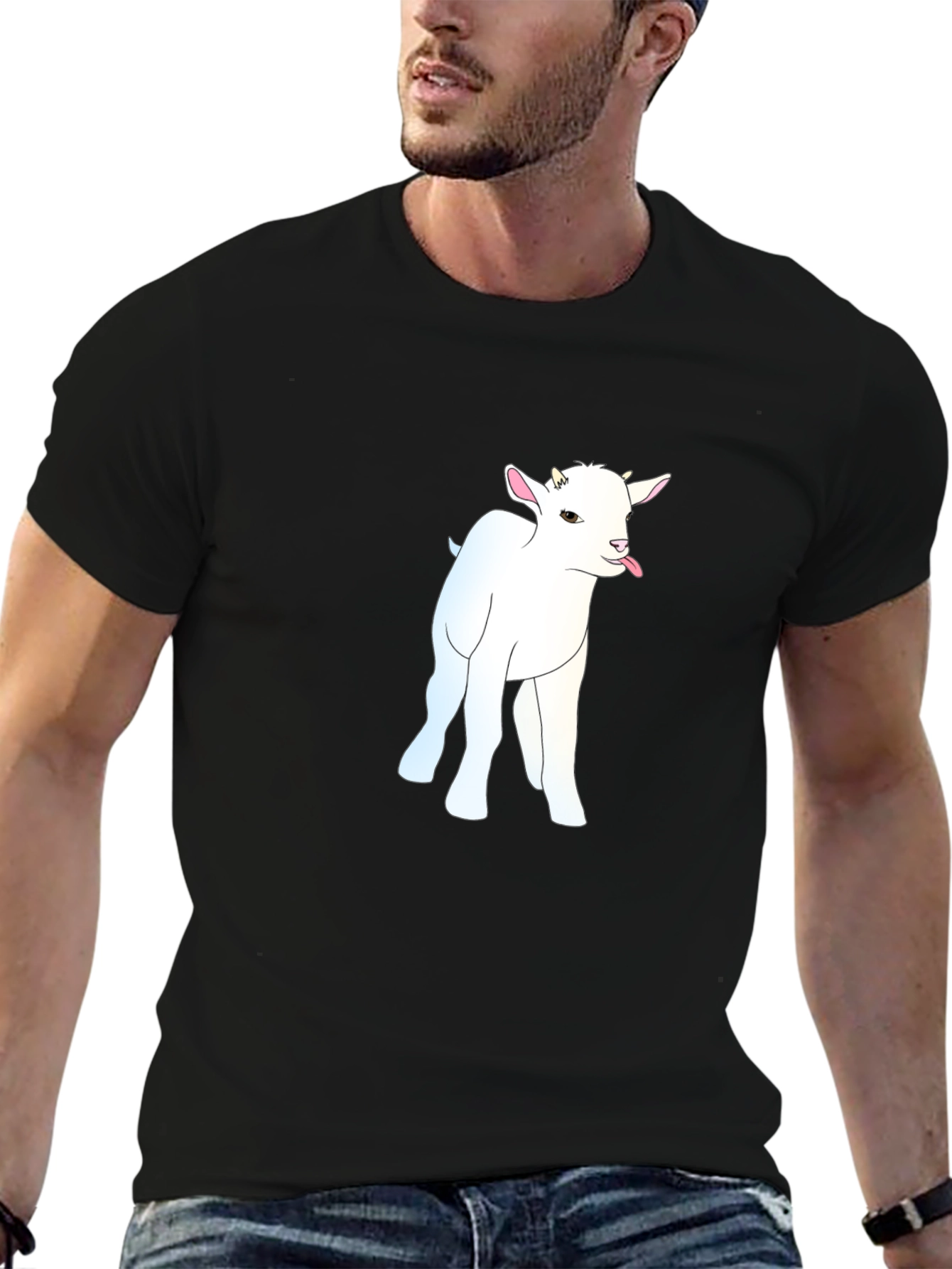 Goat Graphic Tee - Black Cotton Blend