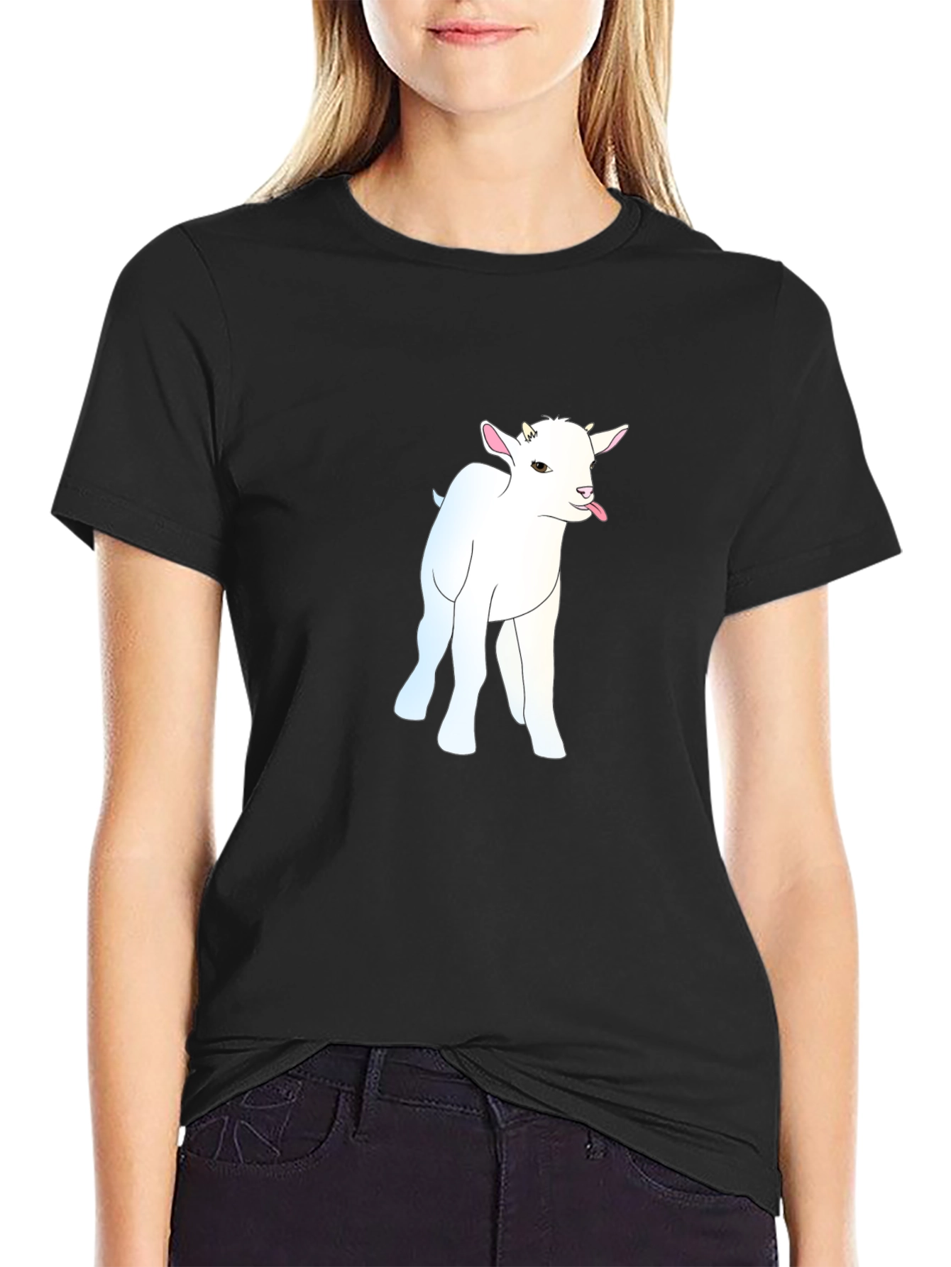 Goat Graphic Tee - Black Cotton Blend