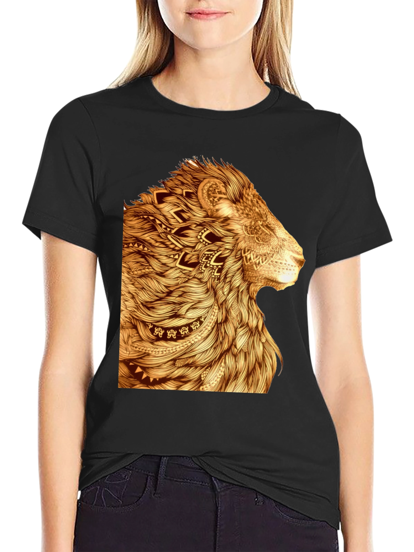 Lion Art Graphic T-Shirt - Stylish Animal Print Tee