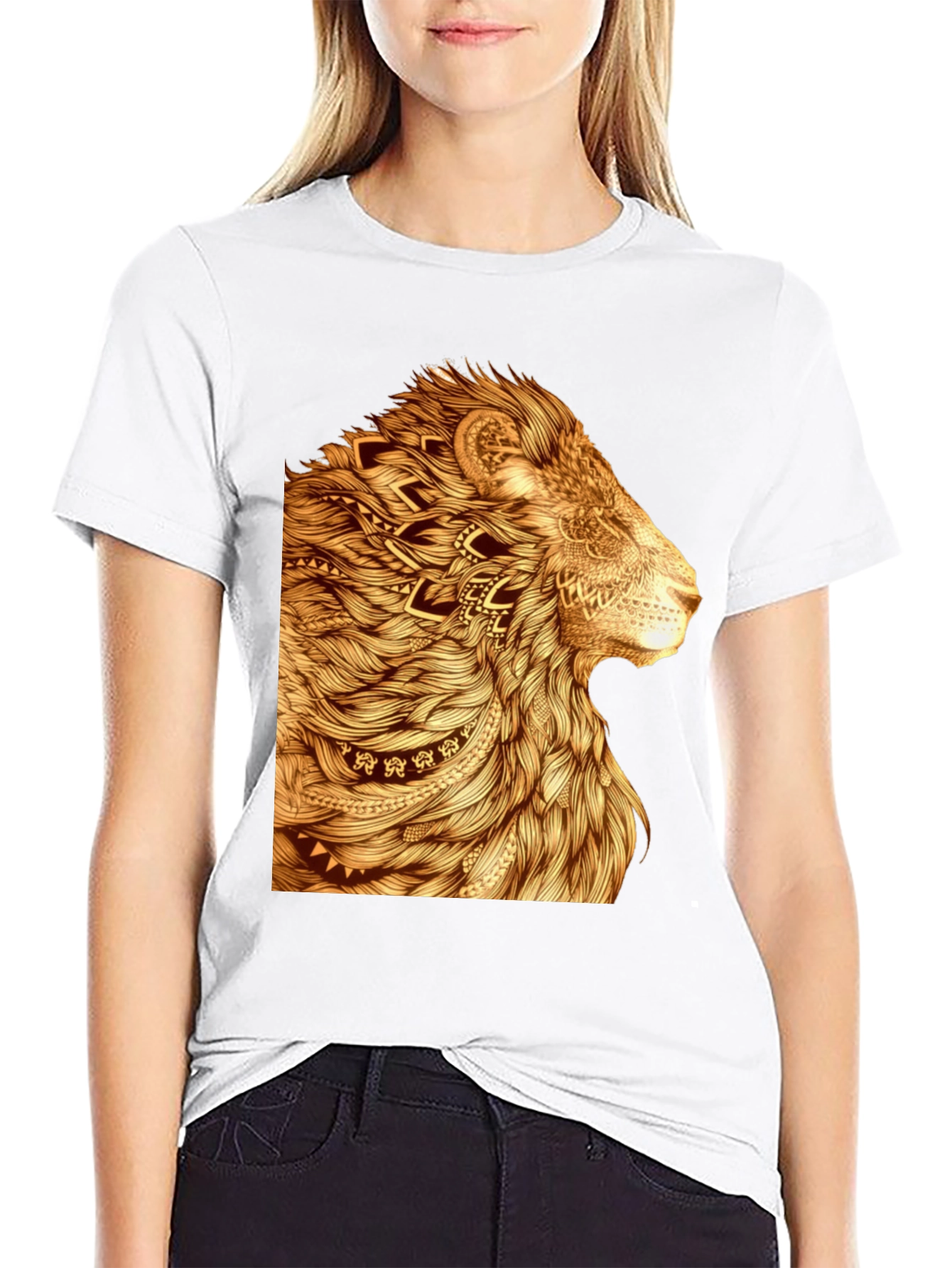 Lion Art Graphic T-Shirt - Stylish Animal Print Tee