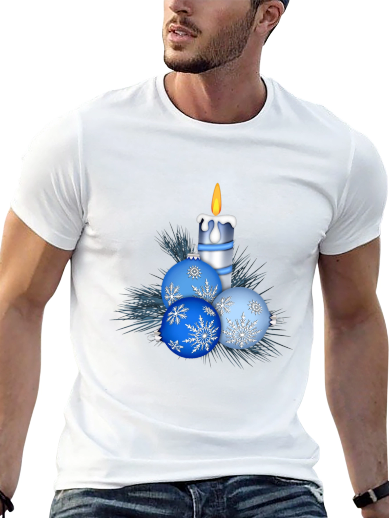 Festive Holiday Candle & Ornament T-Shirt