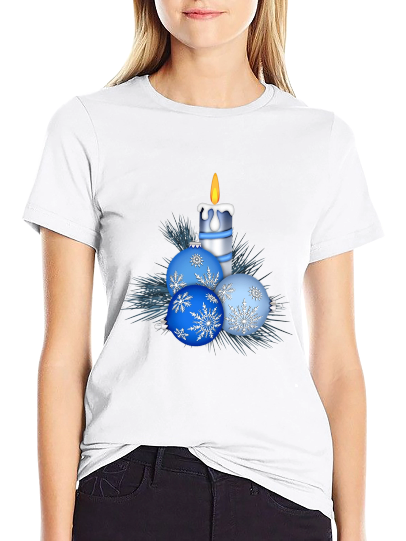 Festive Holiday Candle & Ornament T-Shirt