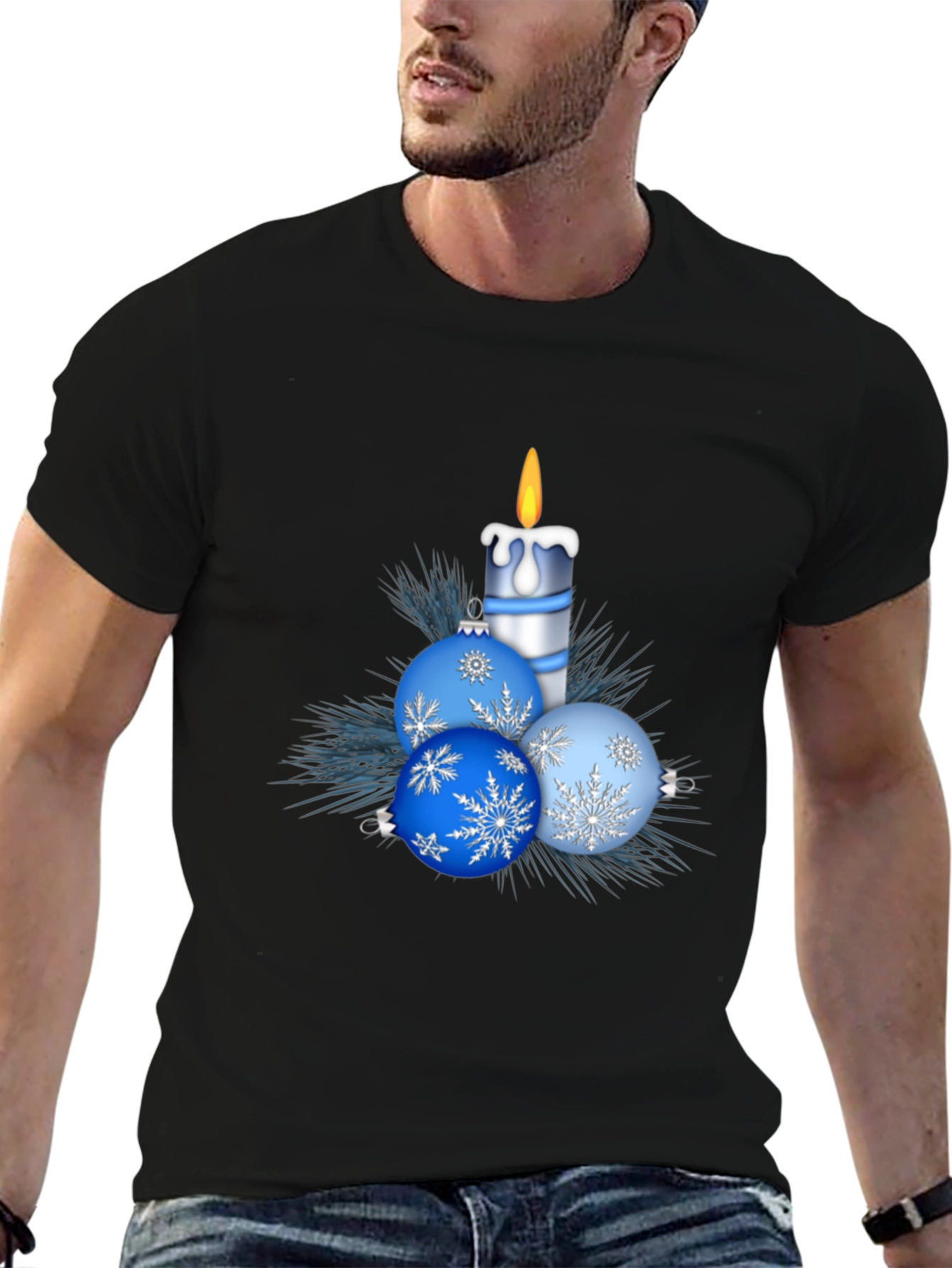 Festive Holiday Candle & Ornament T-Shirt