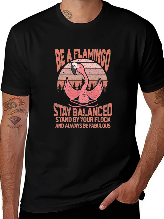 Be a Flamingo Black Graphic Tee