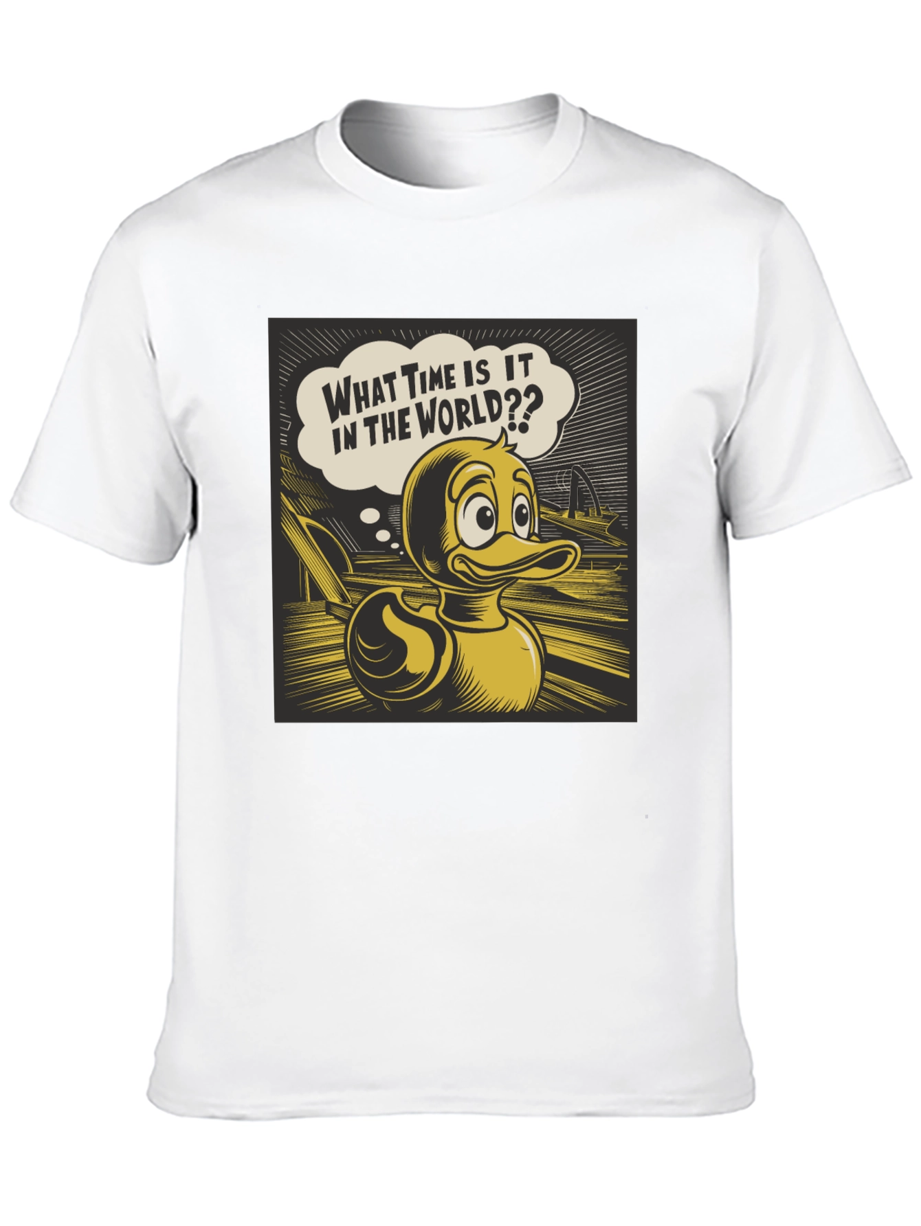 Duck Cartoon Black T-Shirt