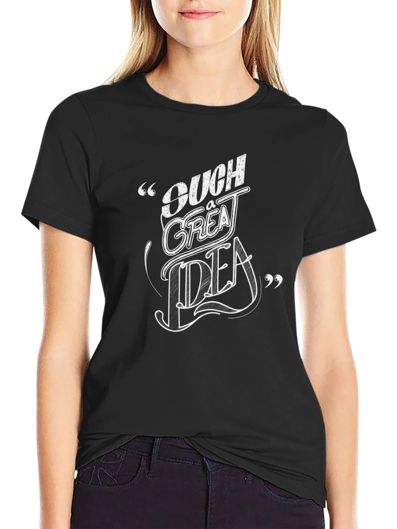 Ouch Great Idea Graphic T-Shirt - Unisex Black Tee