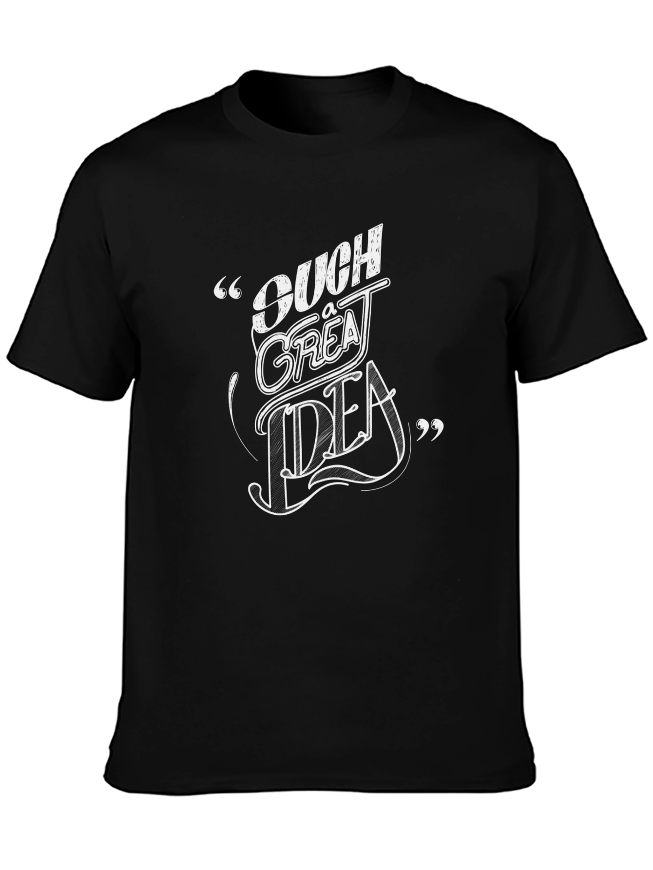 Ouch Great Idea Graphic T-Shirt - Unisex Black Tee