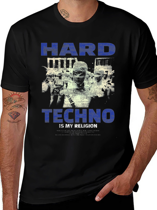 Hard Techno is My Religion Black Graphic T-Shirt