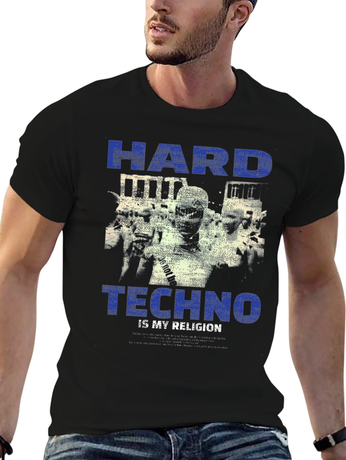 Hard Techno is My Religion Black Graphic T-Shirt