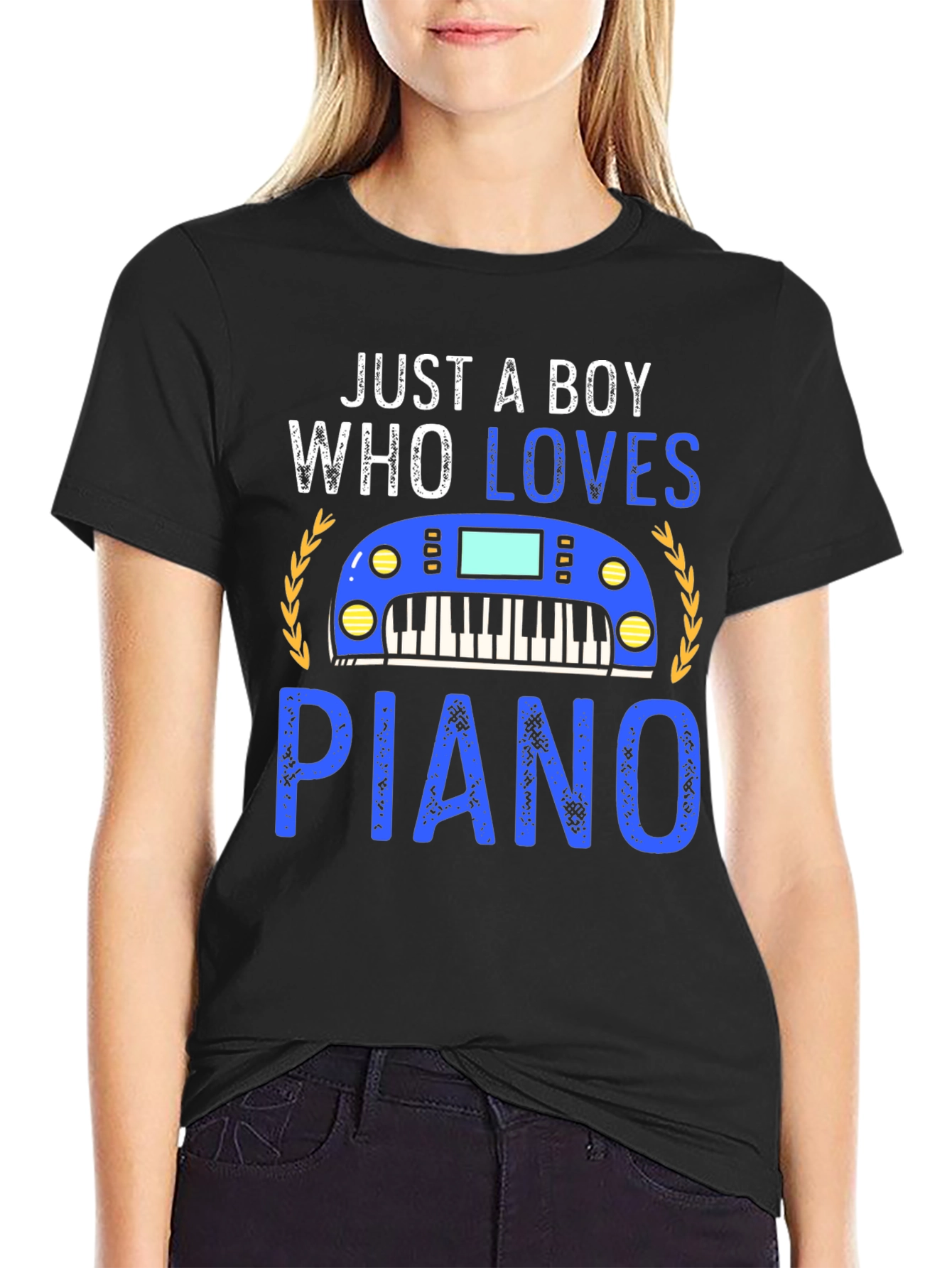 Just a Boy Who Loves Piano Graphic Tee