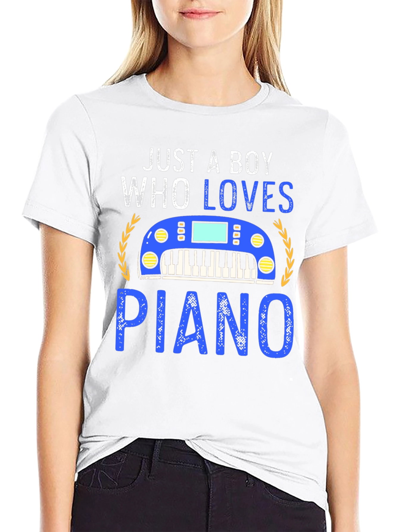 Just a Boy Who Loves Piano Graphic Tee