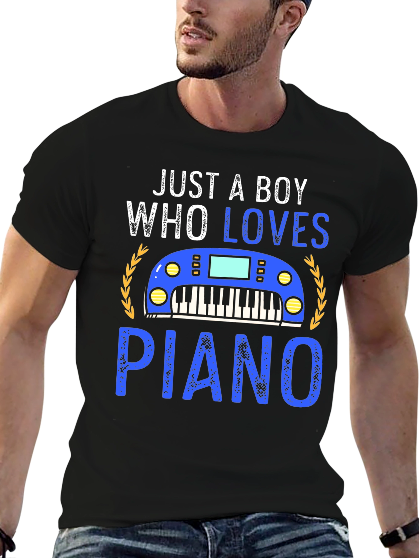 Just a Boy Who Loves Piano Graphic Tee