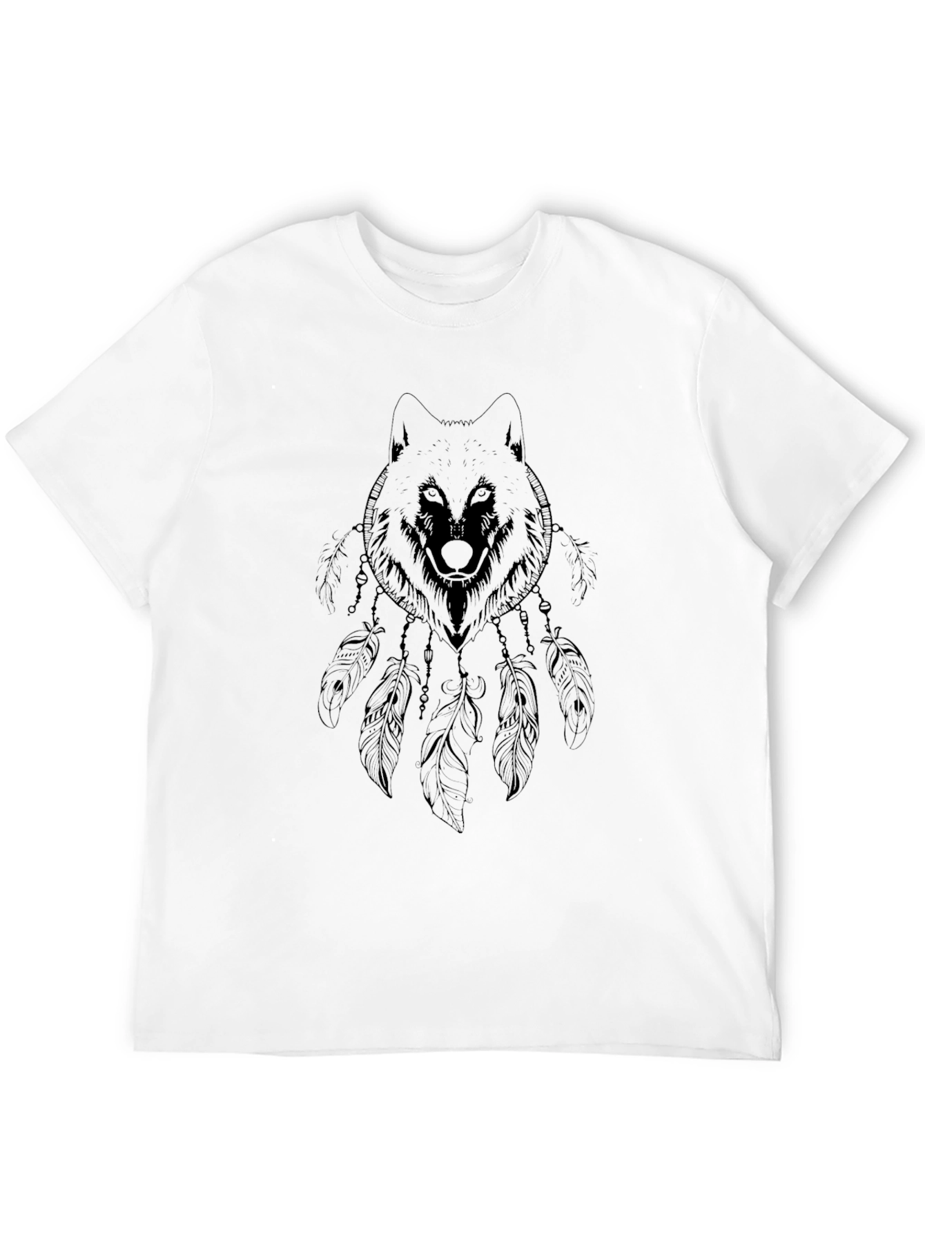Black Wolf Dreamcatcher Graphic Tee