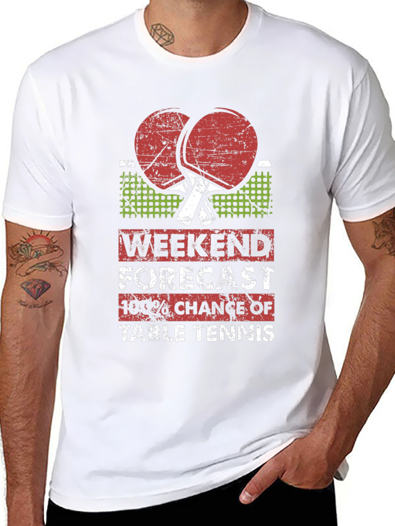 Weekend Table Tennis Forecast Graphic Tee