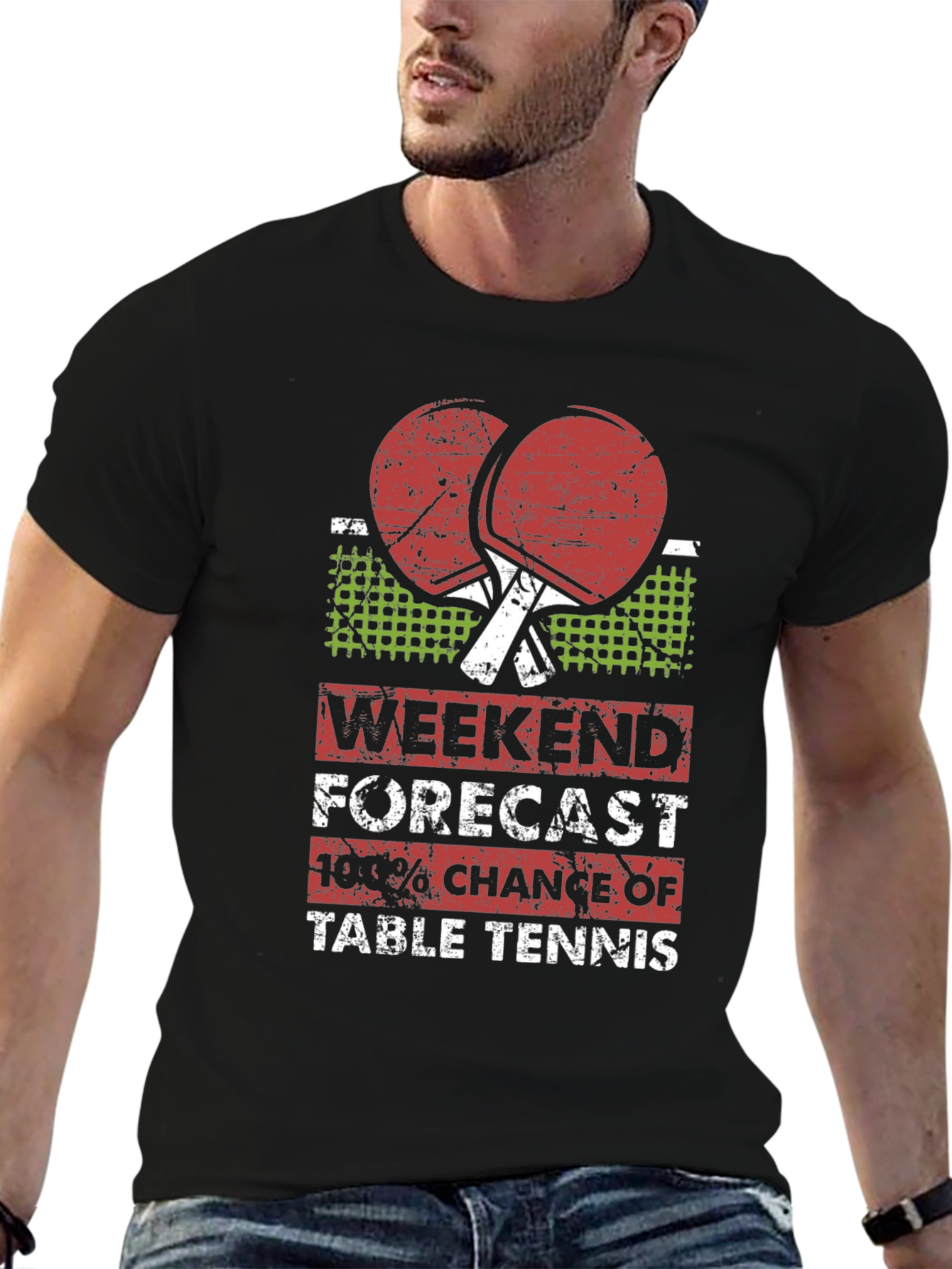 Weekend Table Tennis Forecast Graphic Tee