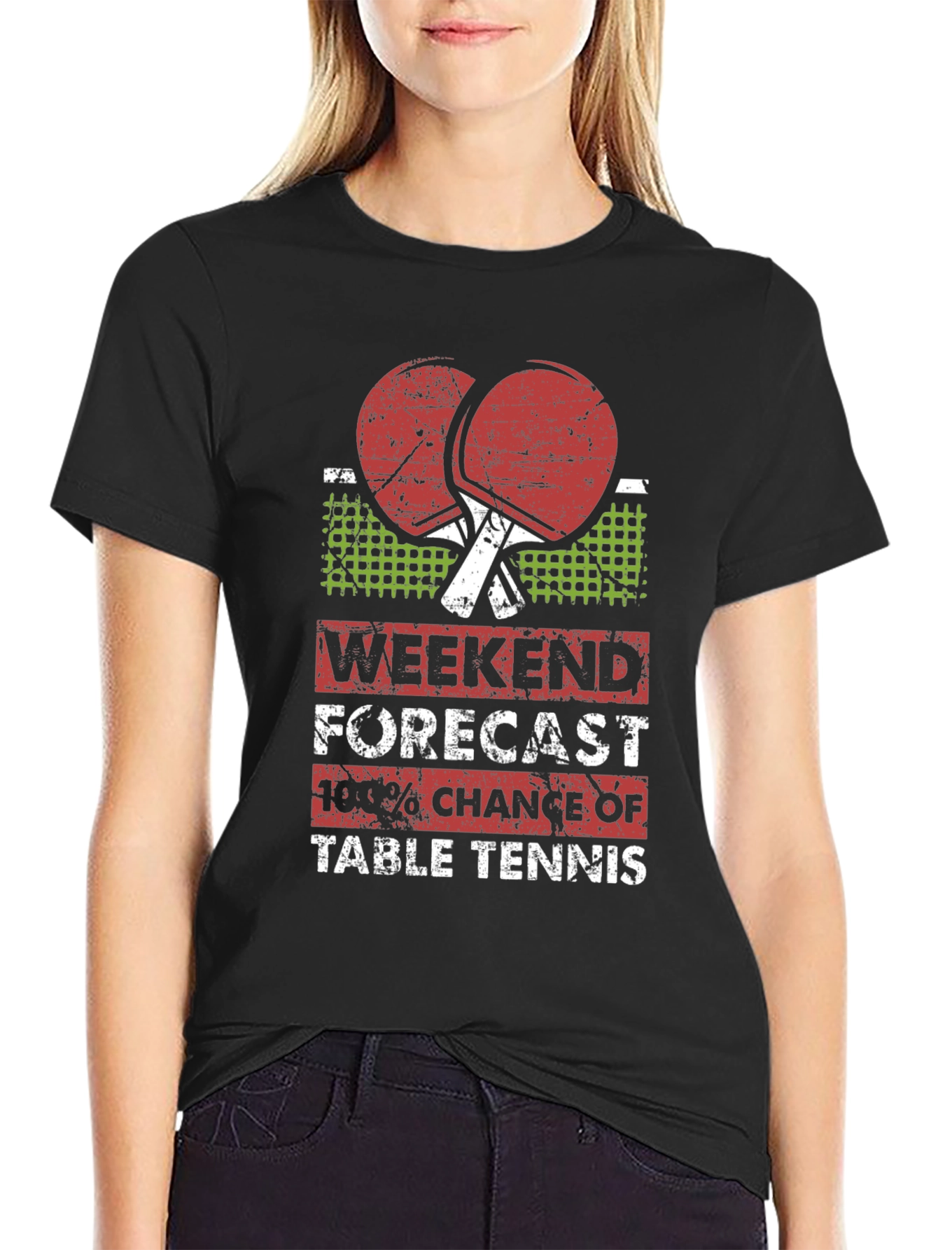 Weekend Table Tennis Forecast Graphic Tee