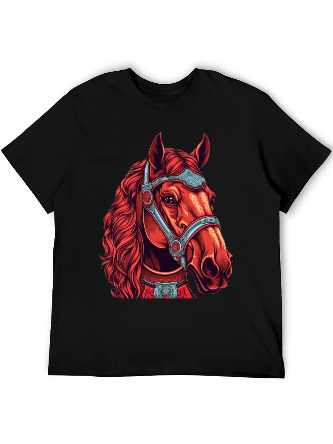 Red Horse Graphic Tee - Equestrian Style