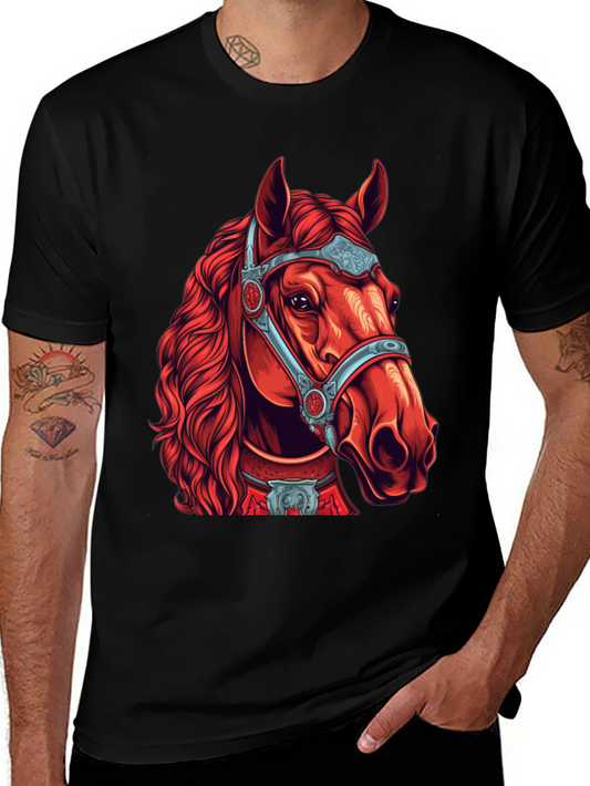 Red Horse Graphic Tee - Equestrian Style
