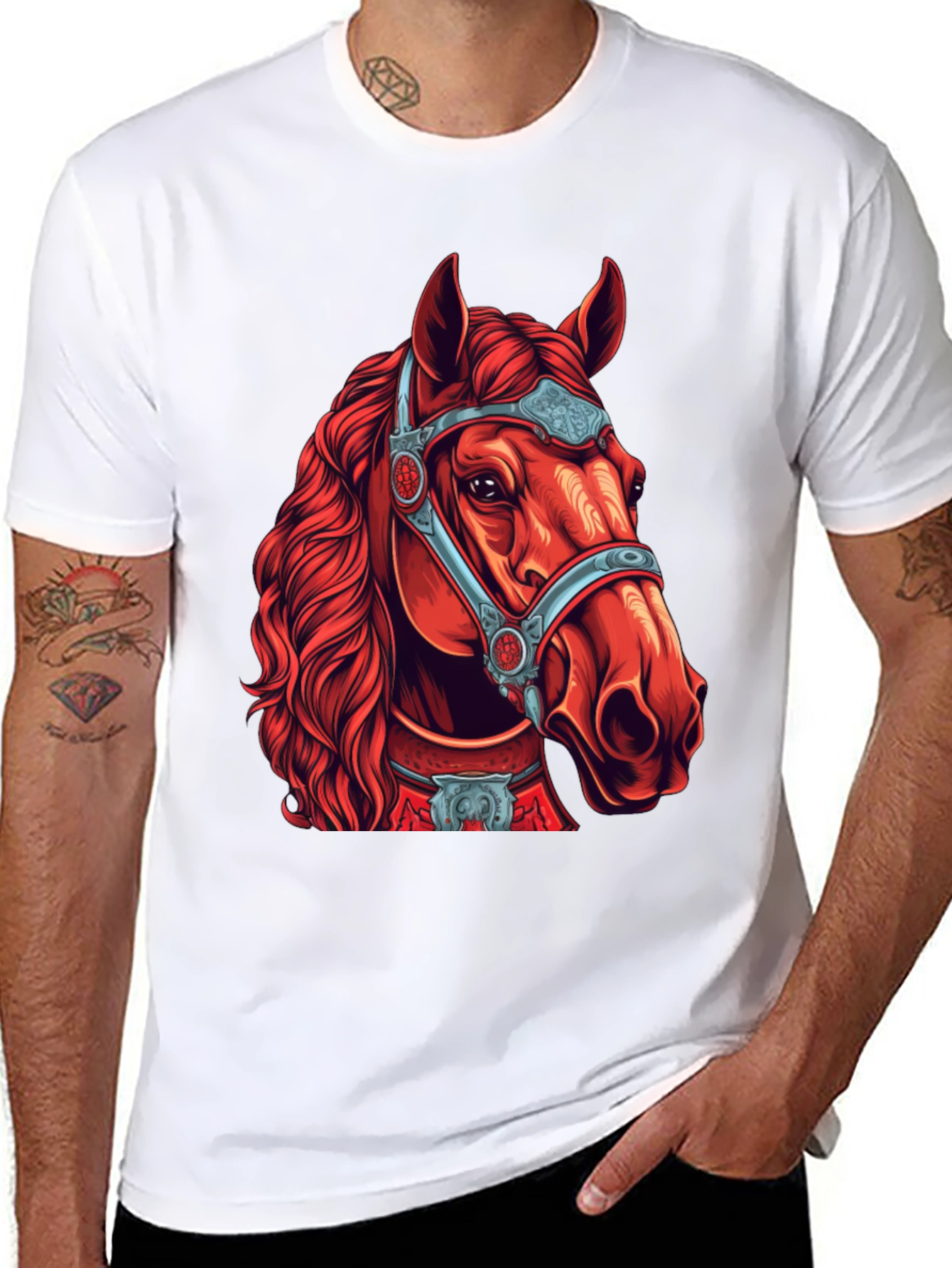 Red Horse Graphic Tee - Equestrian Style