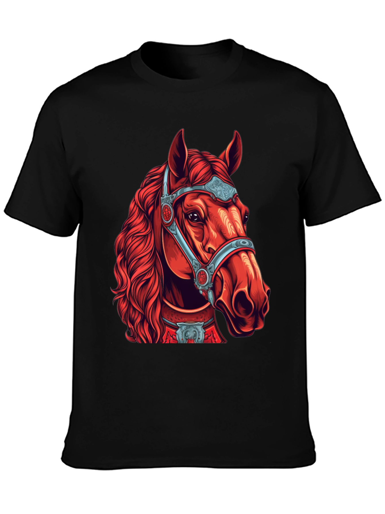 Red Horse Graphic Tee - Equestrian Style
