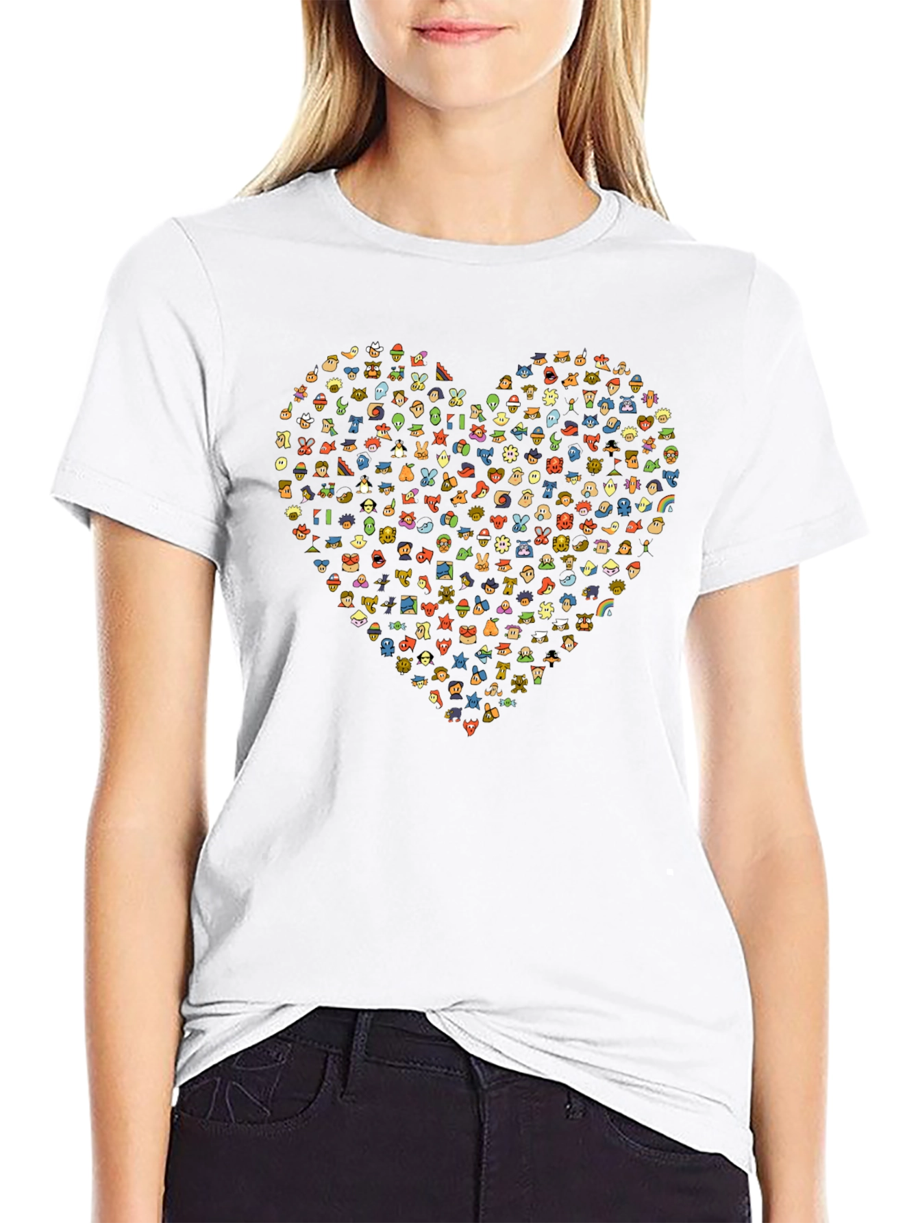 Heart Emoji Graphic Black T-Shirt