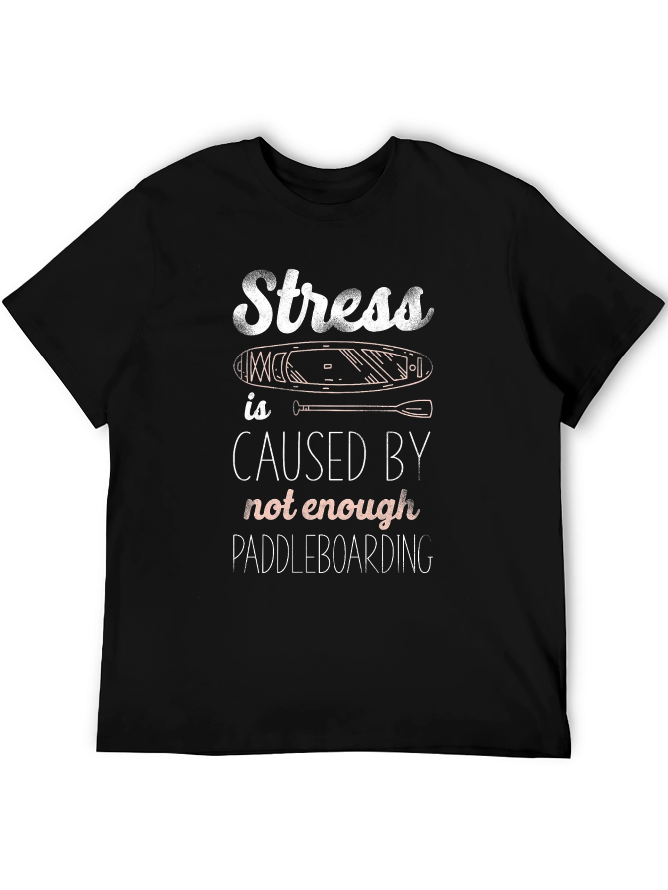 Stress Paddleboarding T-Shirt - Black Graphic Tee