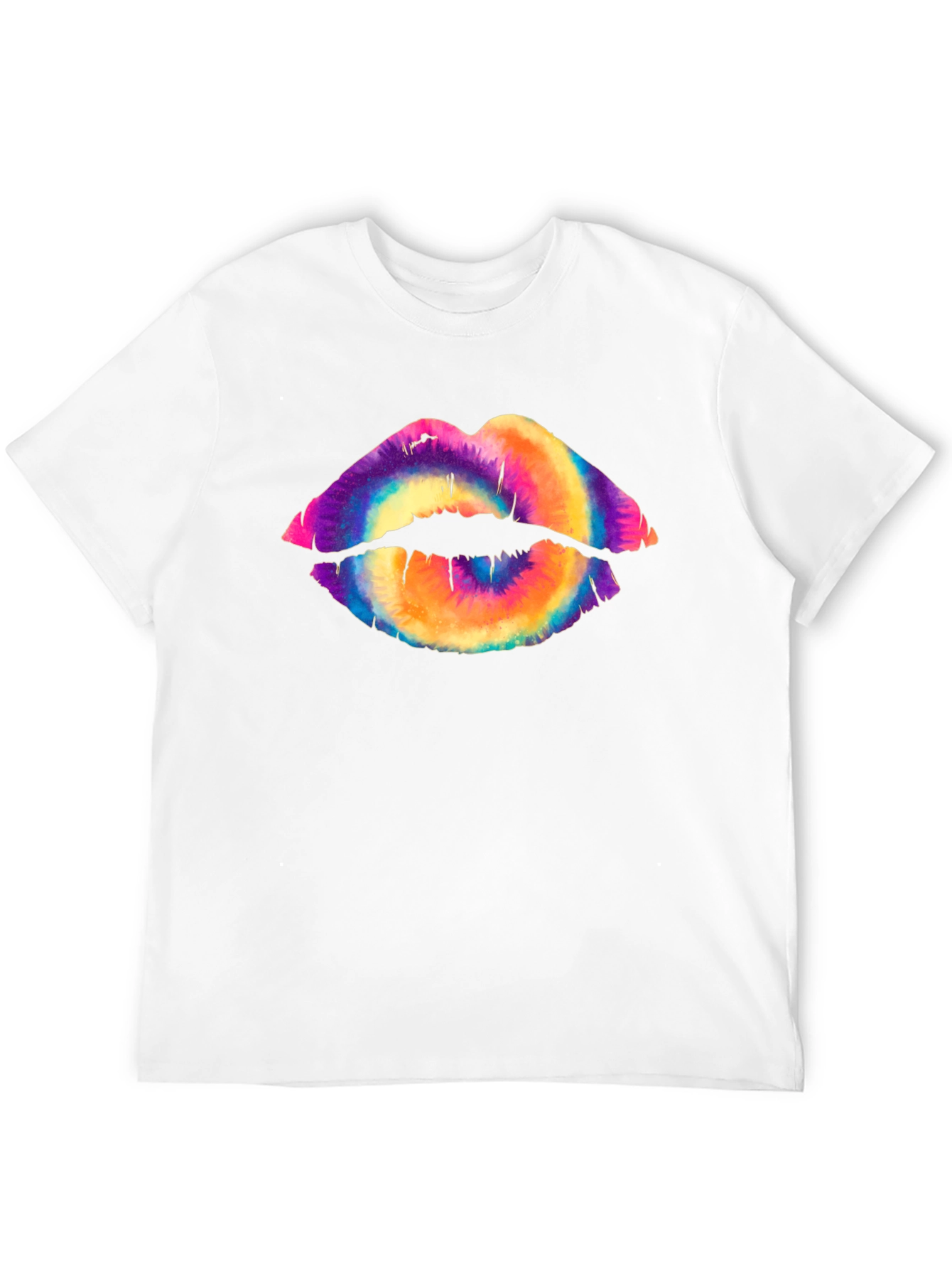 Tie Dye Lips Graphic Tee - Unisex Black T-Shirt