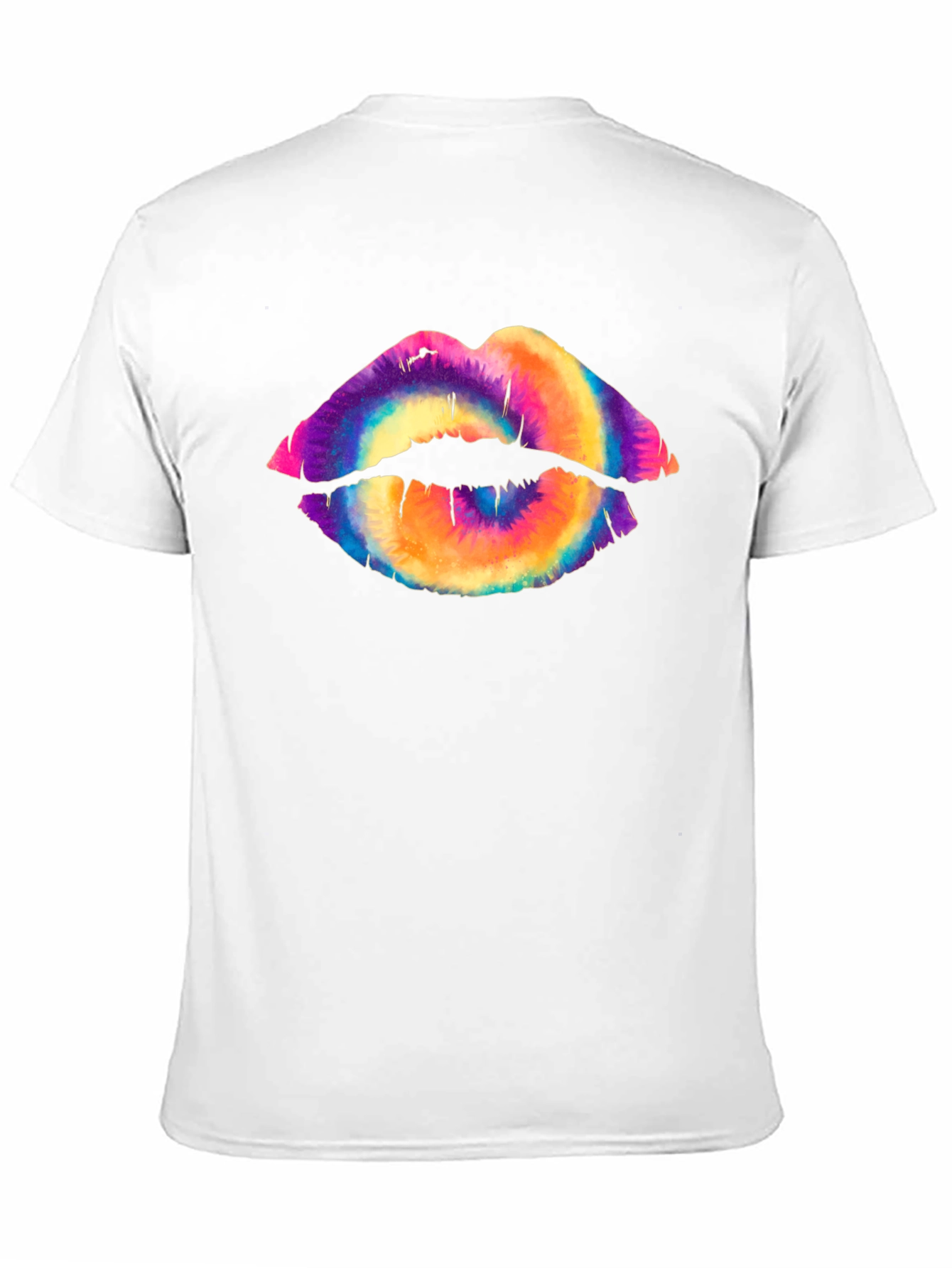 Tie Dye Lips Graphic Tee - Unisex Black T-Shirt