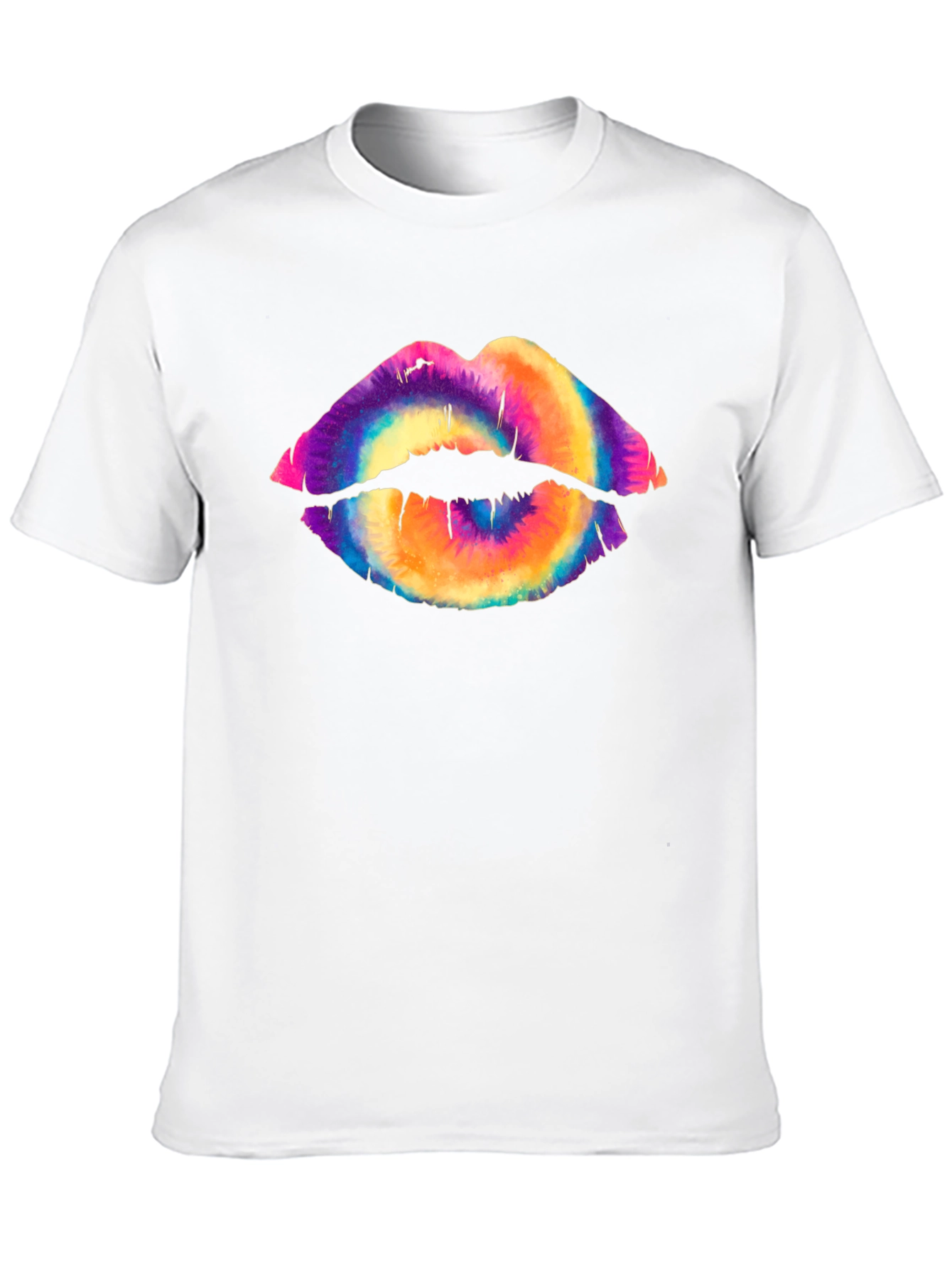 Tie Dye Lips Graphic Tee - Unisex Black T-Shirt
