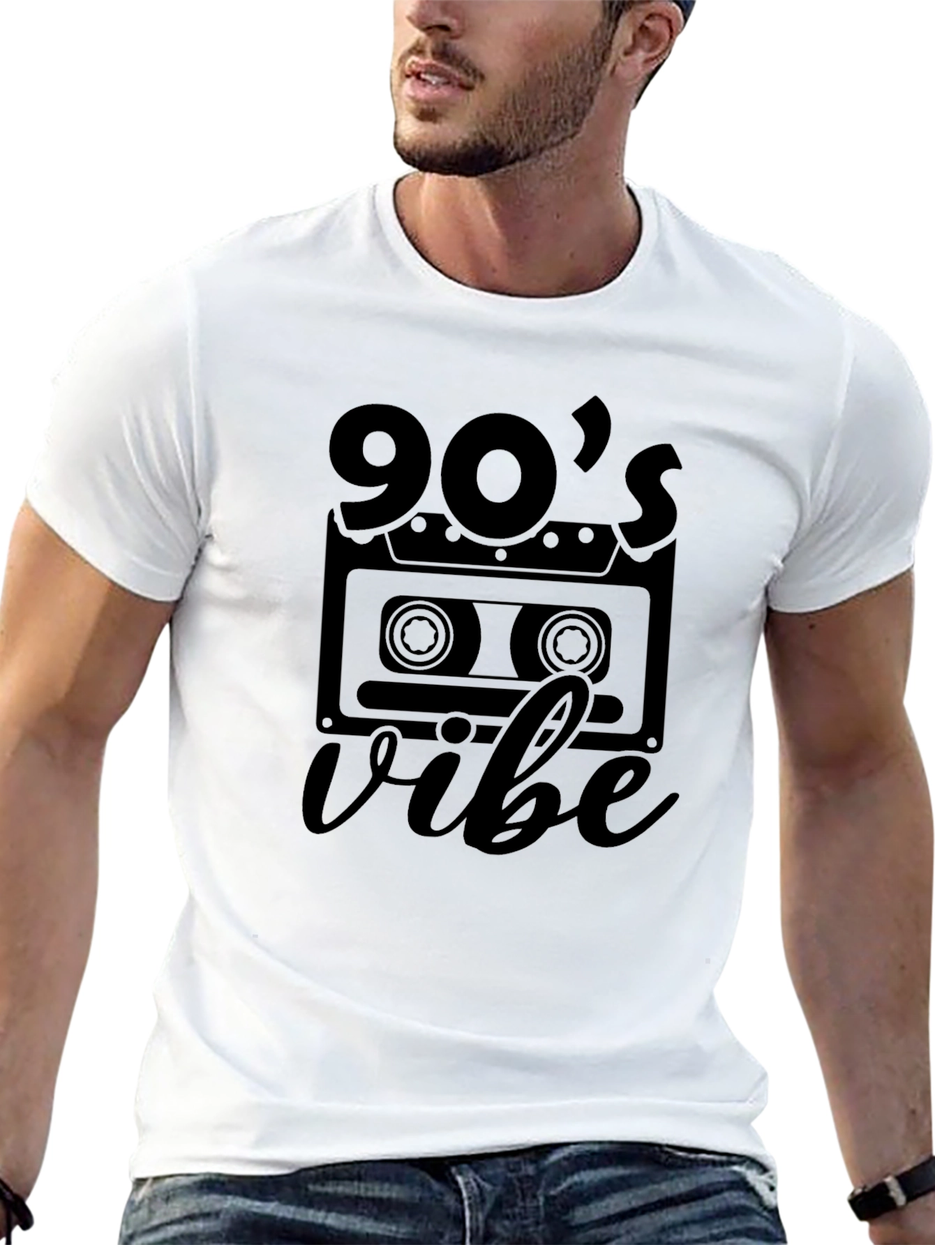 90s Vibe Graphic Tee - Retro Cassette Design