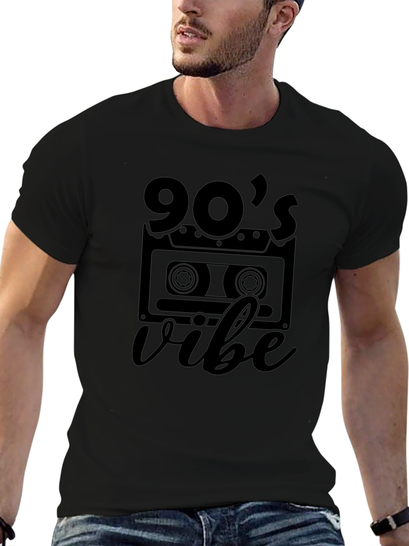 90s Vibe Graphic Tee - Retro Cassette Design