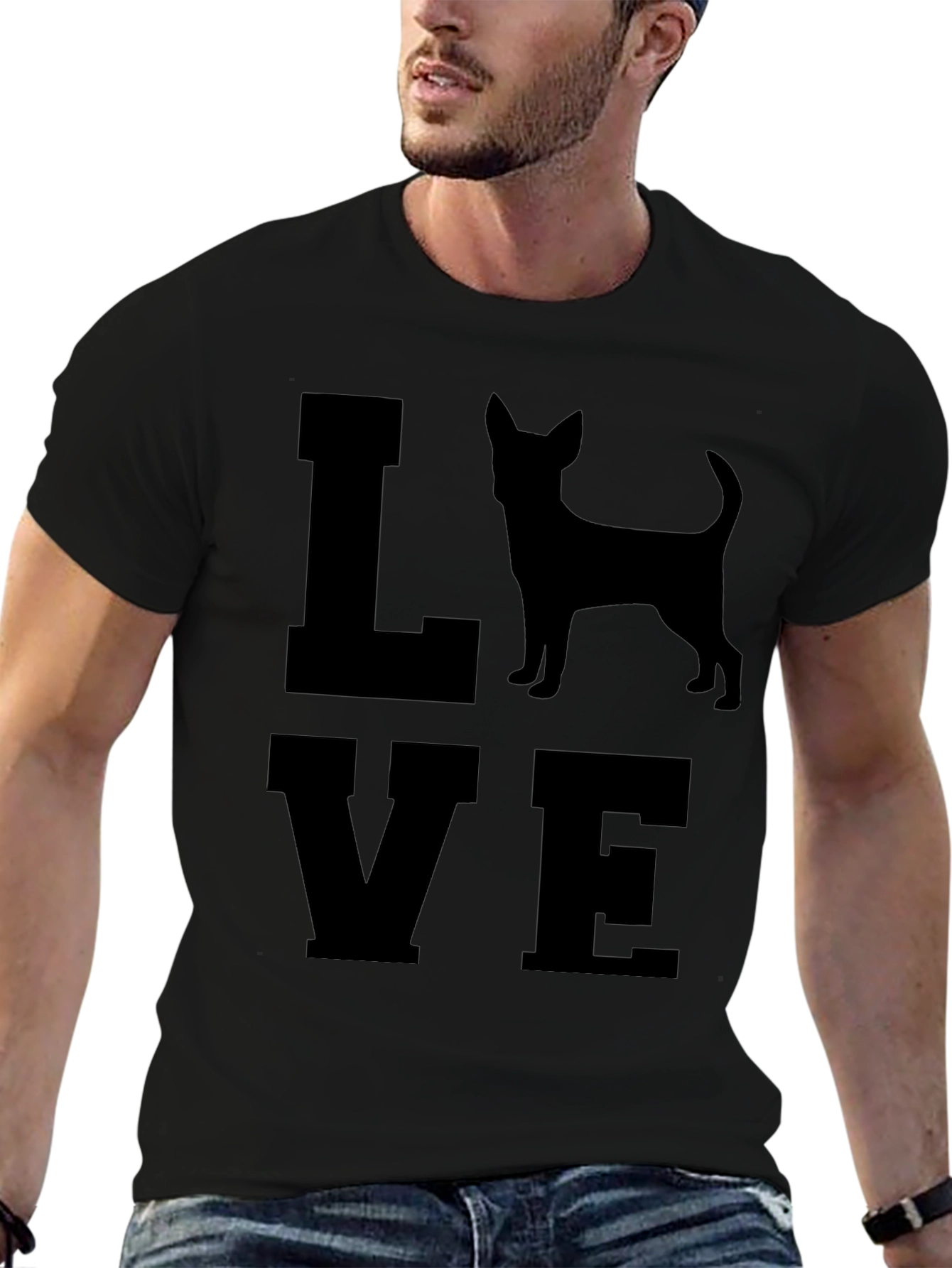Love Chihuahua Mens Black T-Shirt
