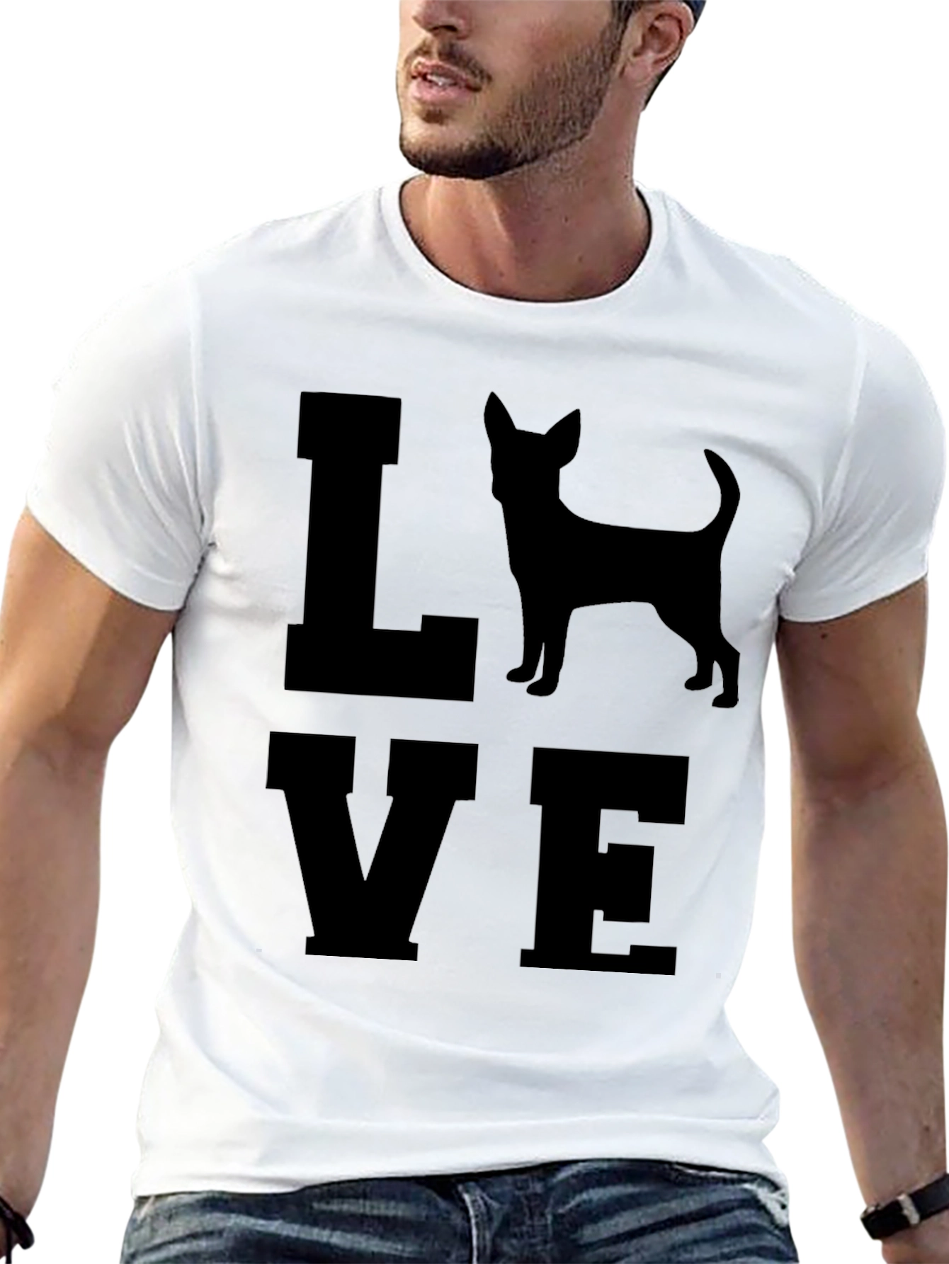 Love Chihuahua Mens Black T-Shirt