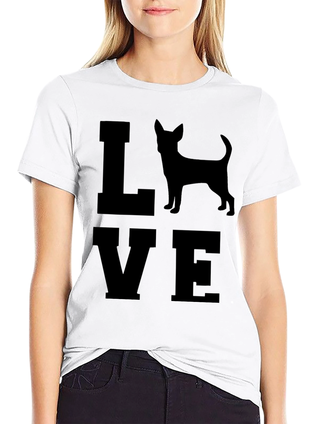 Love Chihuahua Mens Black T-Shirt