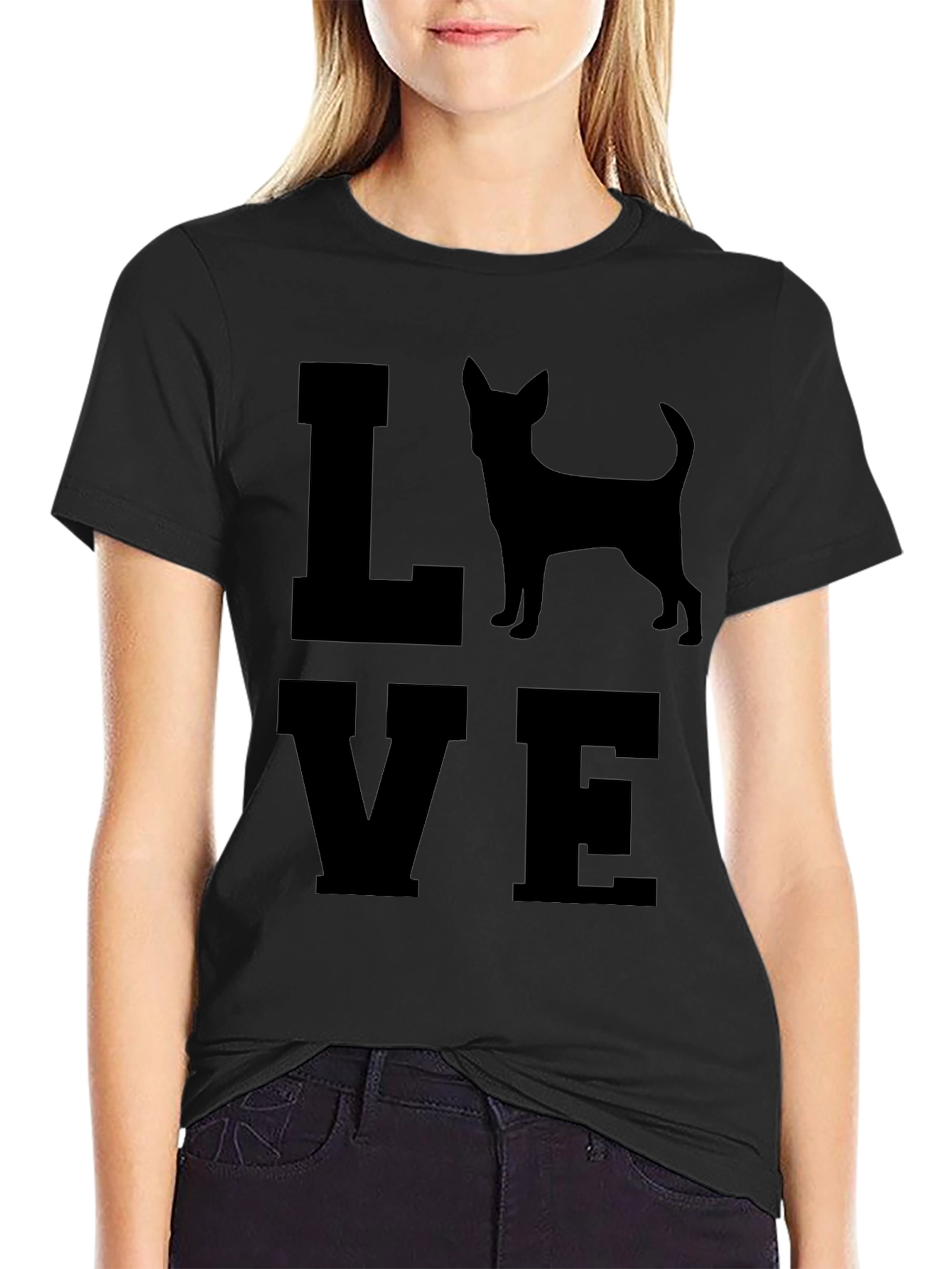 Love Chihuahua Mens Black T-Shirt
