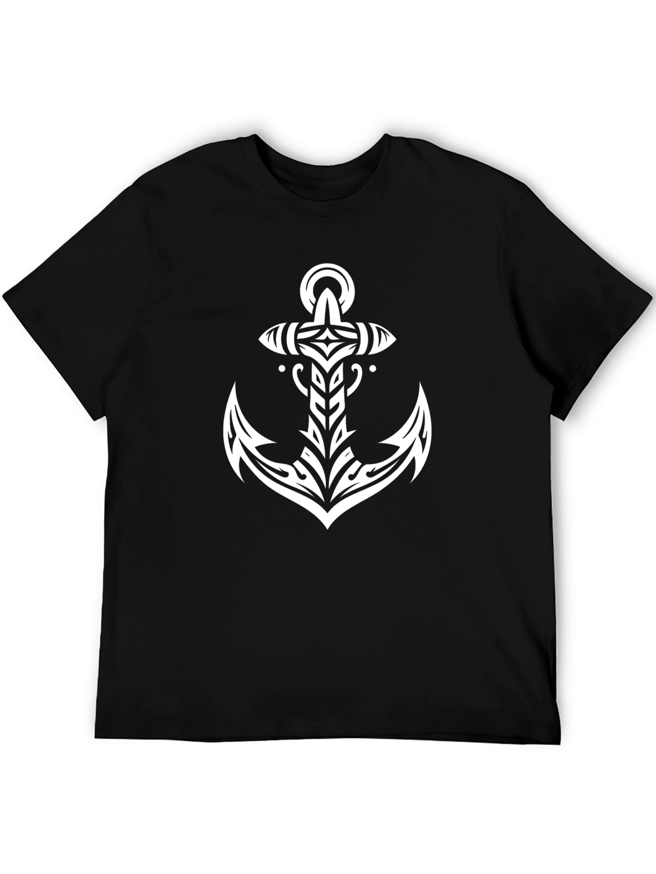 Tribal Anchor Graphic Tee - Modern Nautical Style