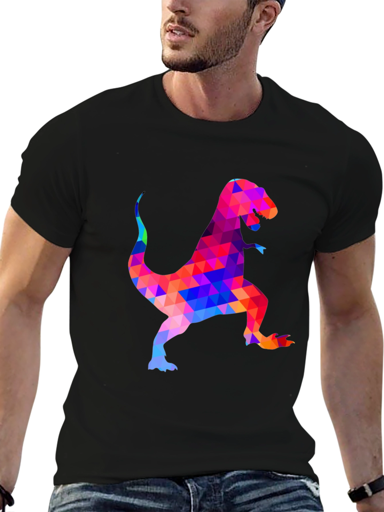 Geometric Dinosaur Graphic Tee