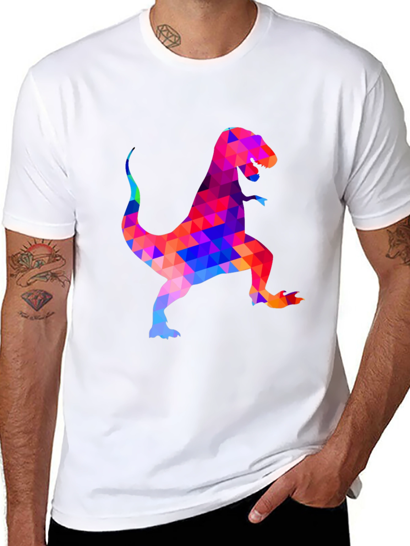 Geometric Dinosaur Graphic Tee