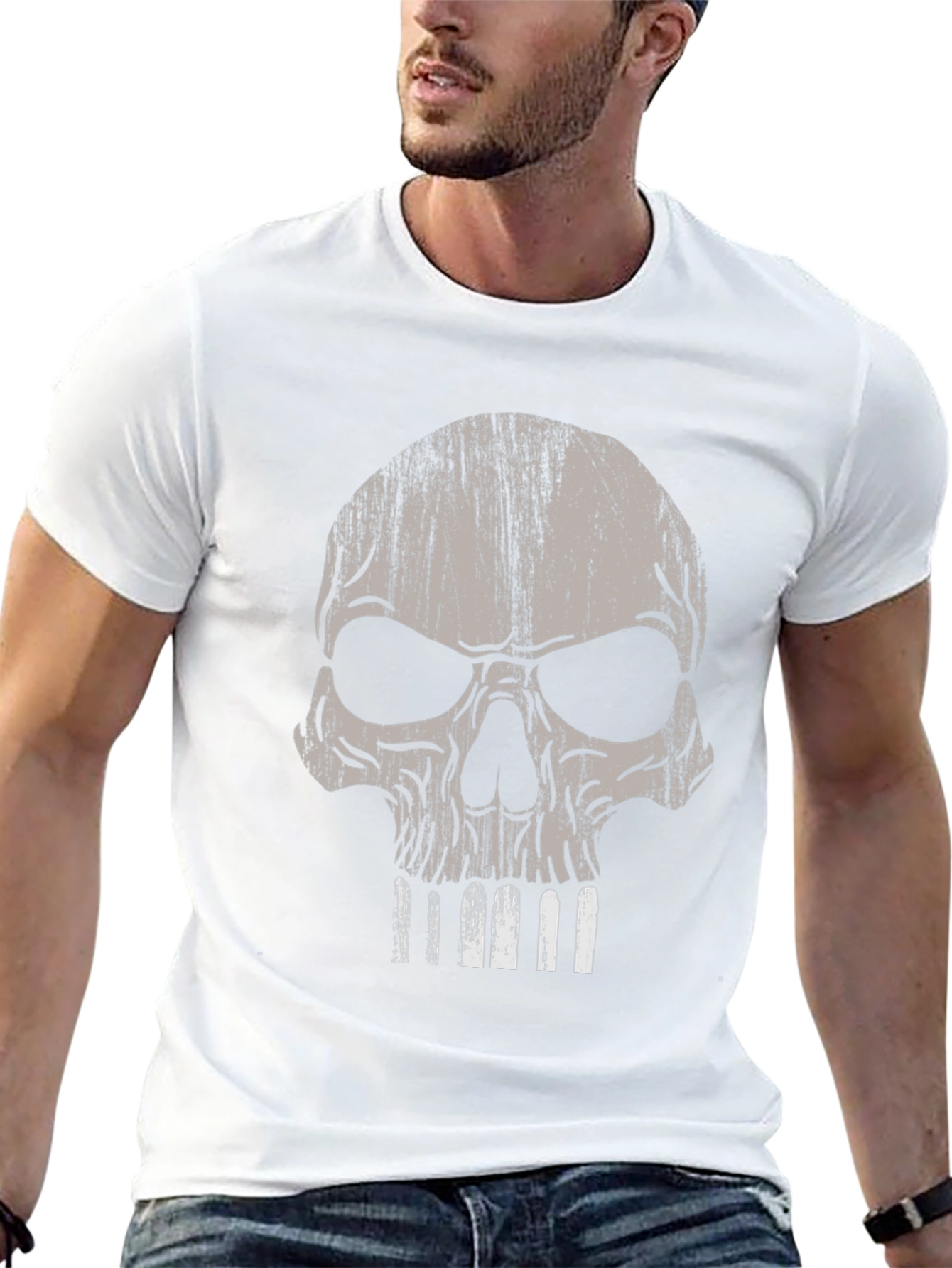 Skull Graphic Print Black T-Shirt