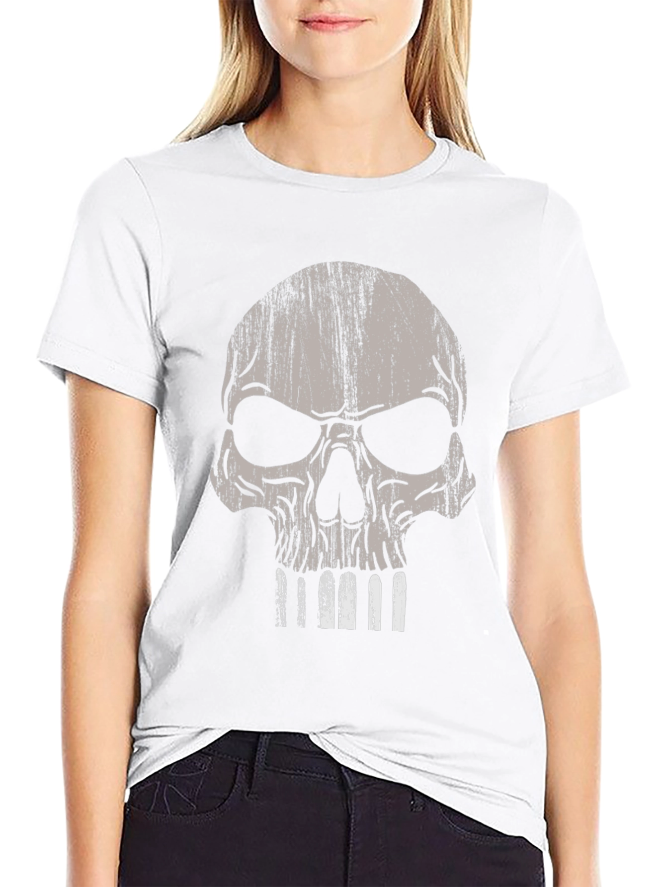 Skull Graphic Print Black T-Shirt